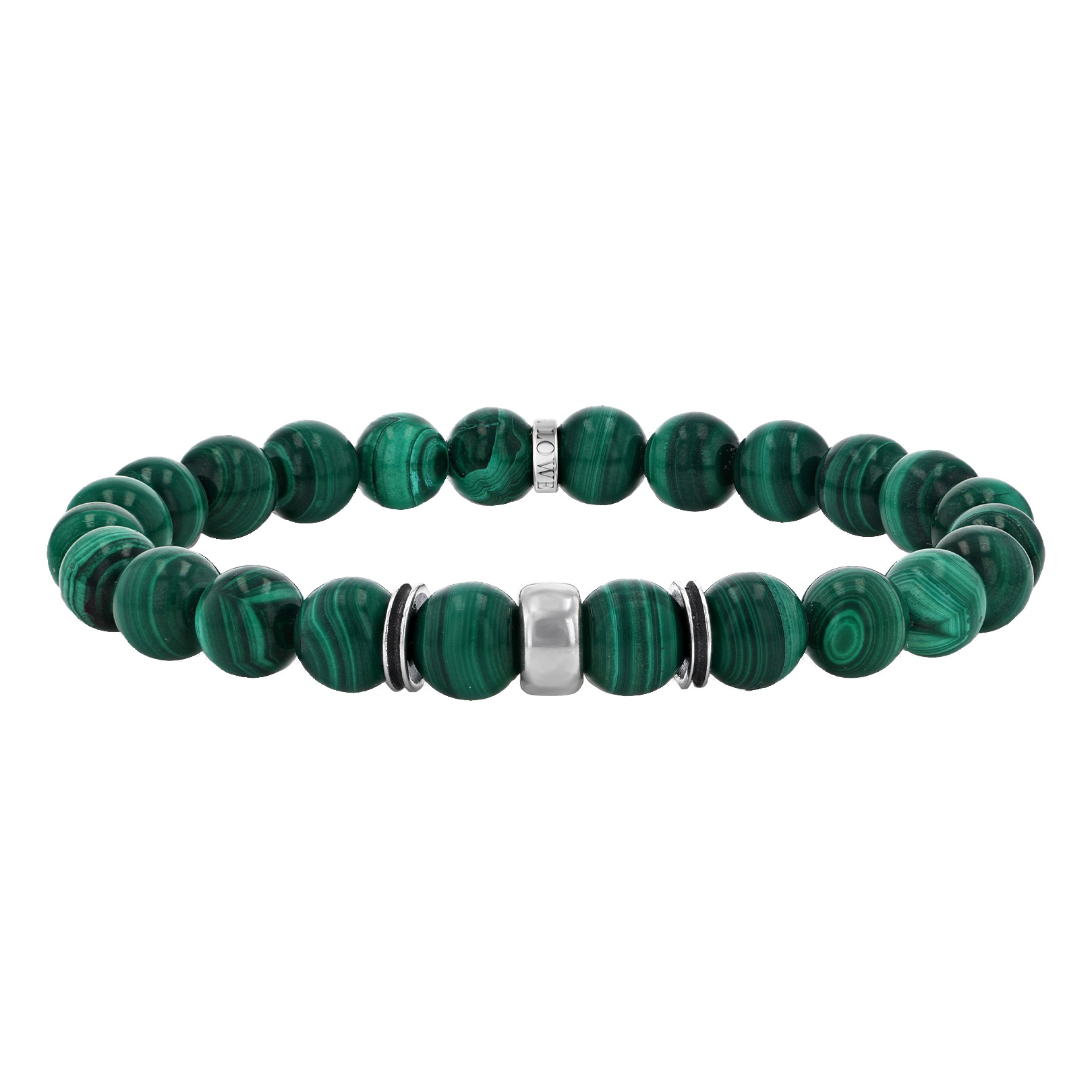 Mr. Lowe by Sheryl Lowe Malachite Beaded Bracelet with Sterling