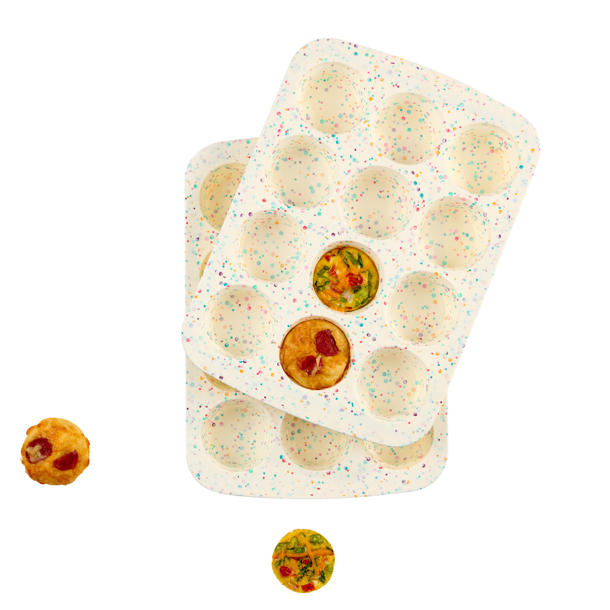 Trudeau Dotfetti - Silicone Muffin Trays, 2 pack