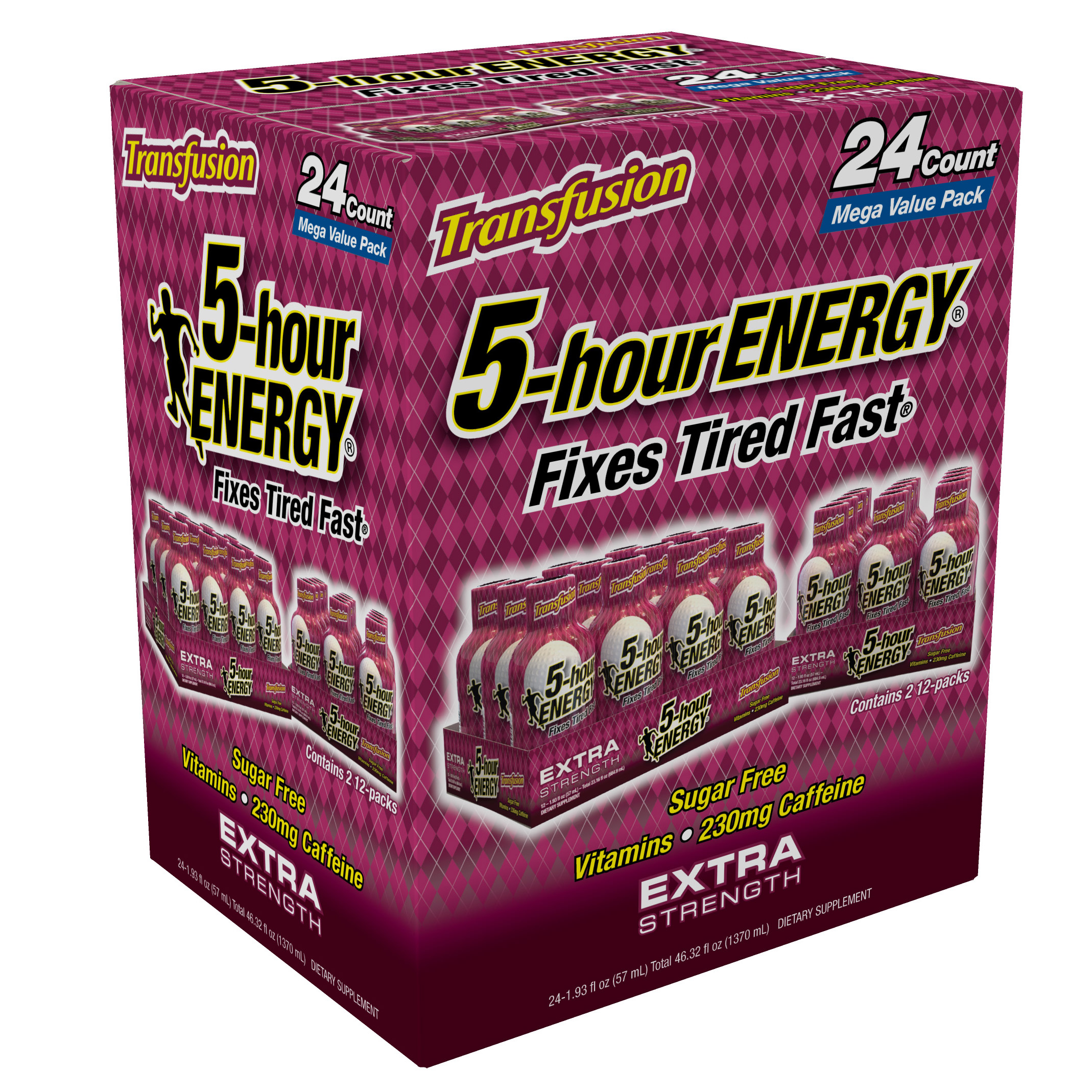 5-hour Energy Shot, XS Transfusion Extra Strength, Ginger
