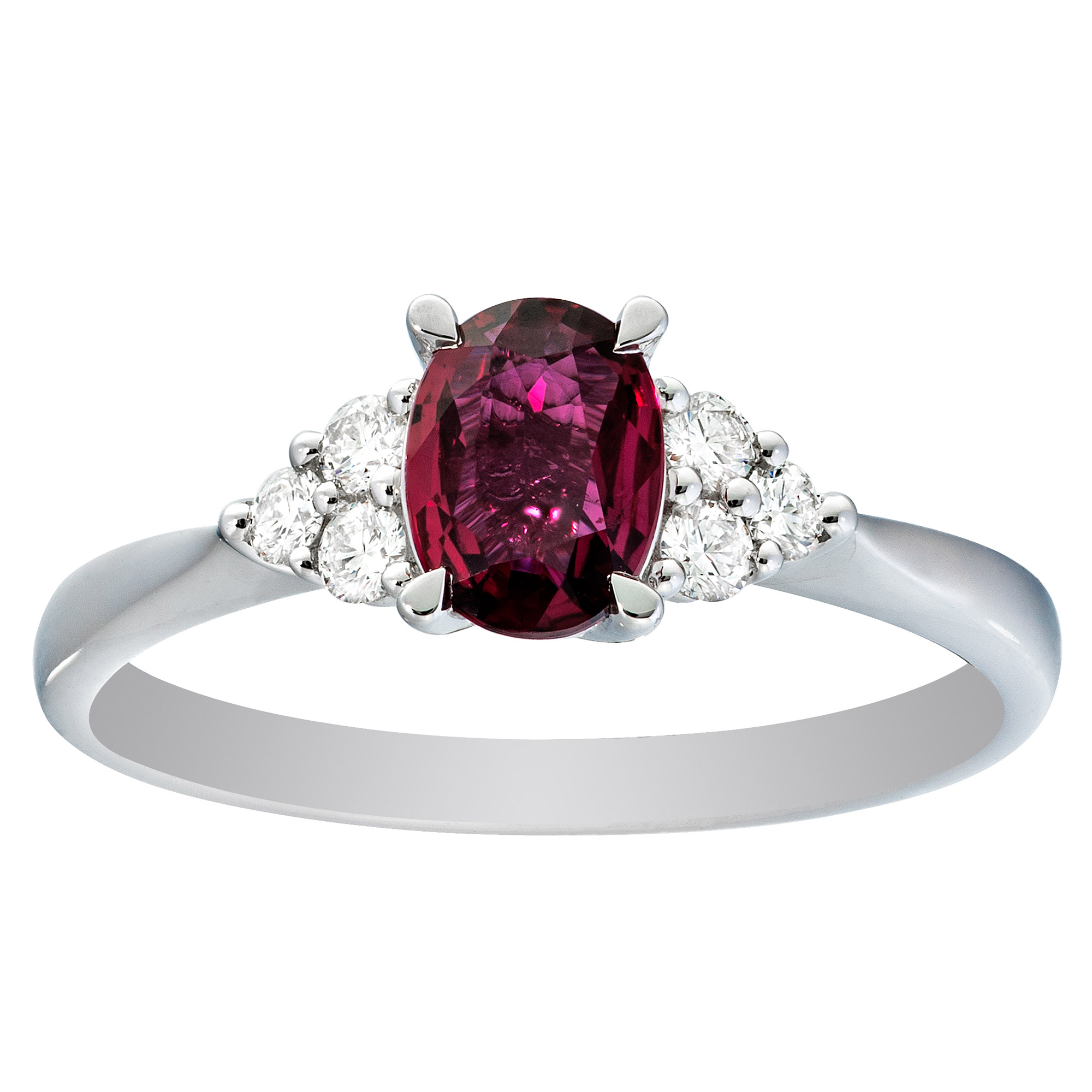 Oval Cut Ruby and Diamond Ring (0.18 ctw) | Costco