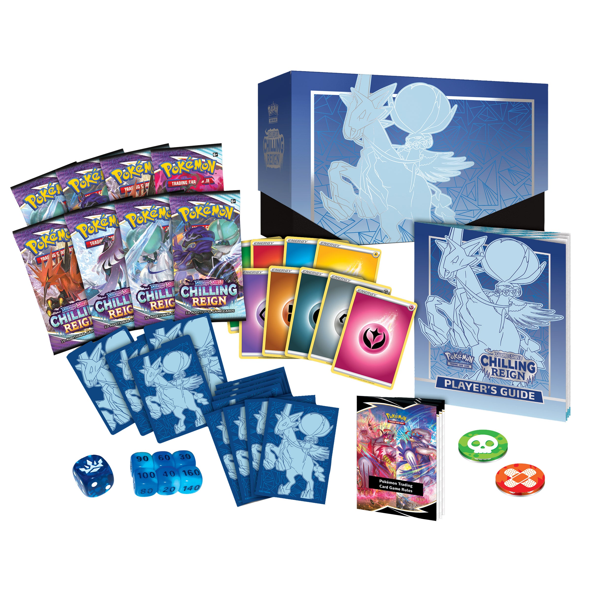 Pokemon Chilling Reign Ice Rider Calyrex ETB + Lucario Window Tin