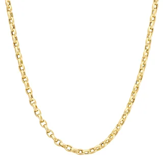 14kt Yellow Gold Oval Rolo Link Necklace