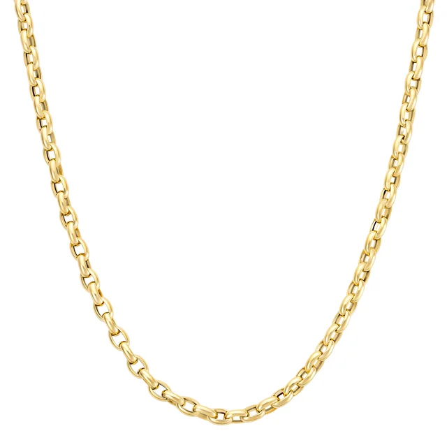 14kt Yellow Gold Oval Rolo Link Necklace