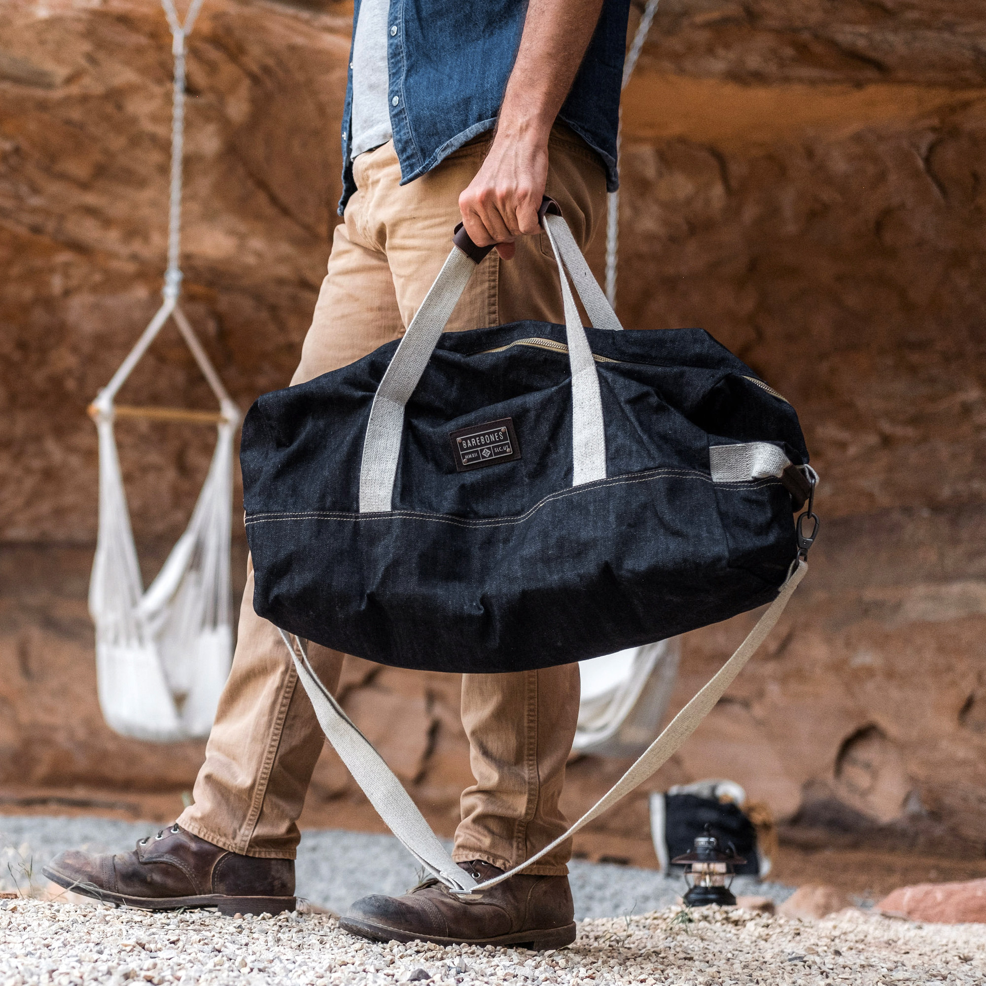 Barebones Neelum 4-piece Duffle Set Denim | Costco