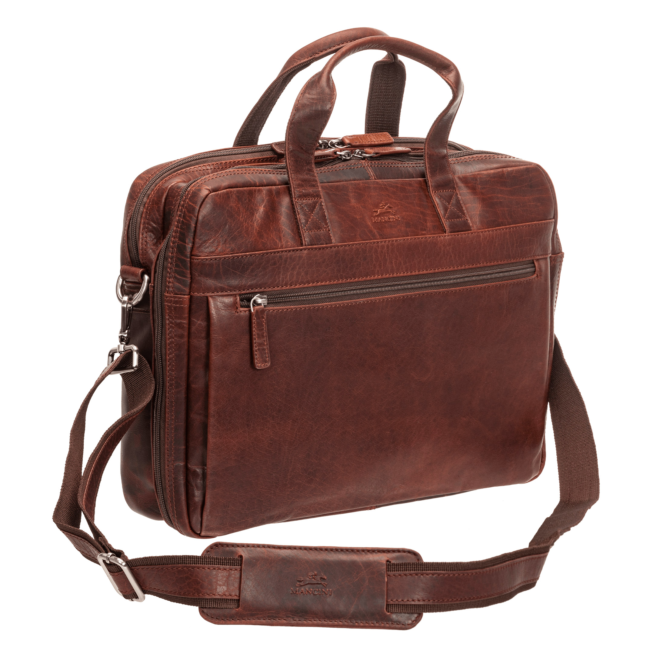 Mancini Leather 15.6 in. Laptop Briefcase