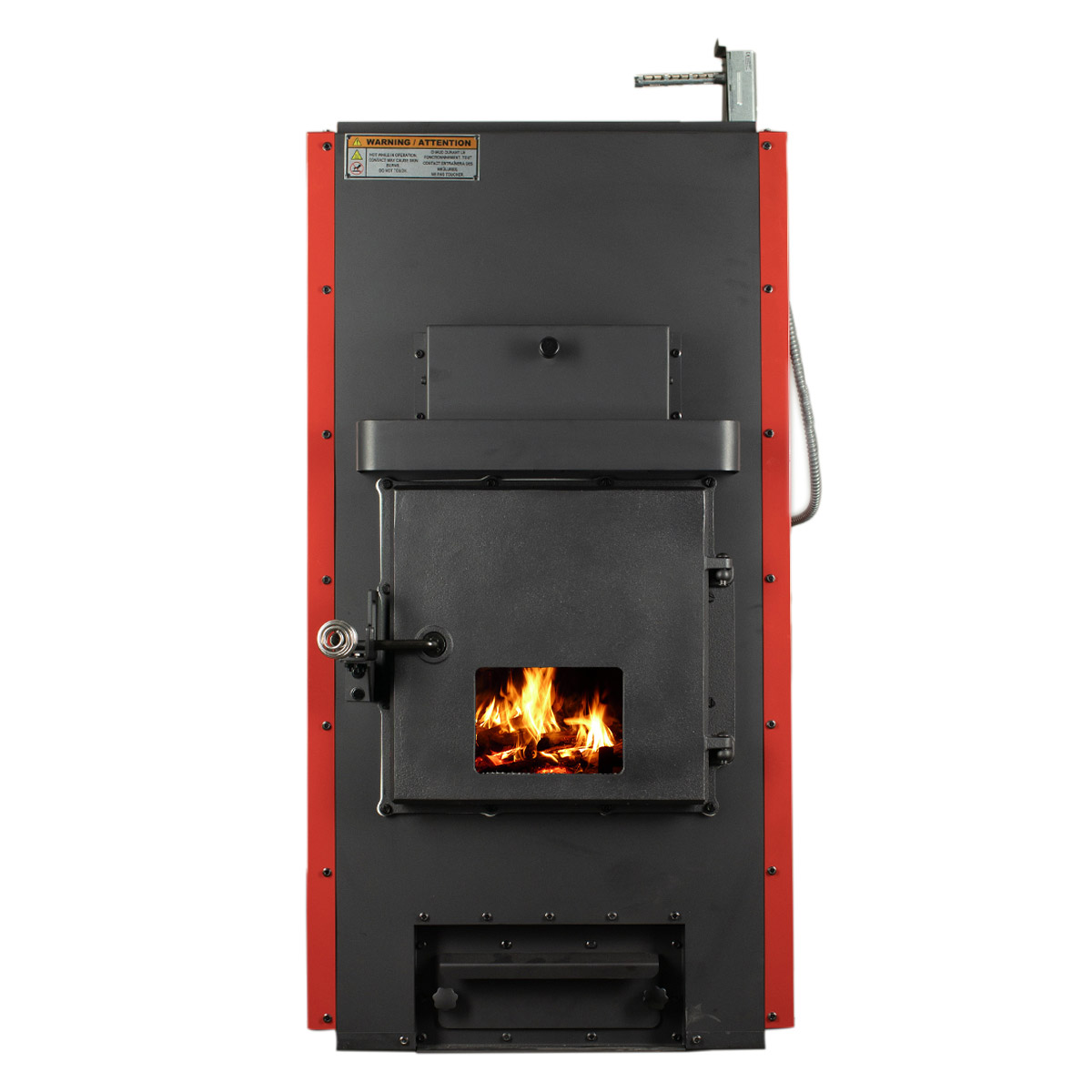 Hot Blast Wood Burning Furnace with Log Cart and Log Rack