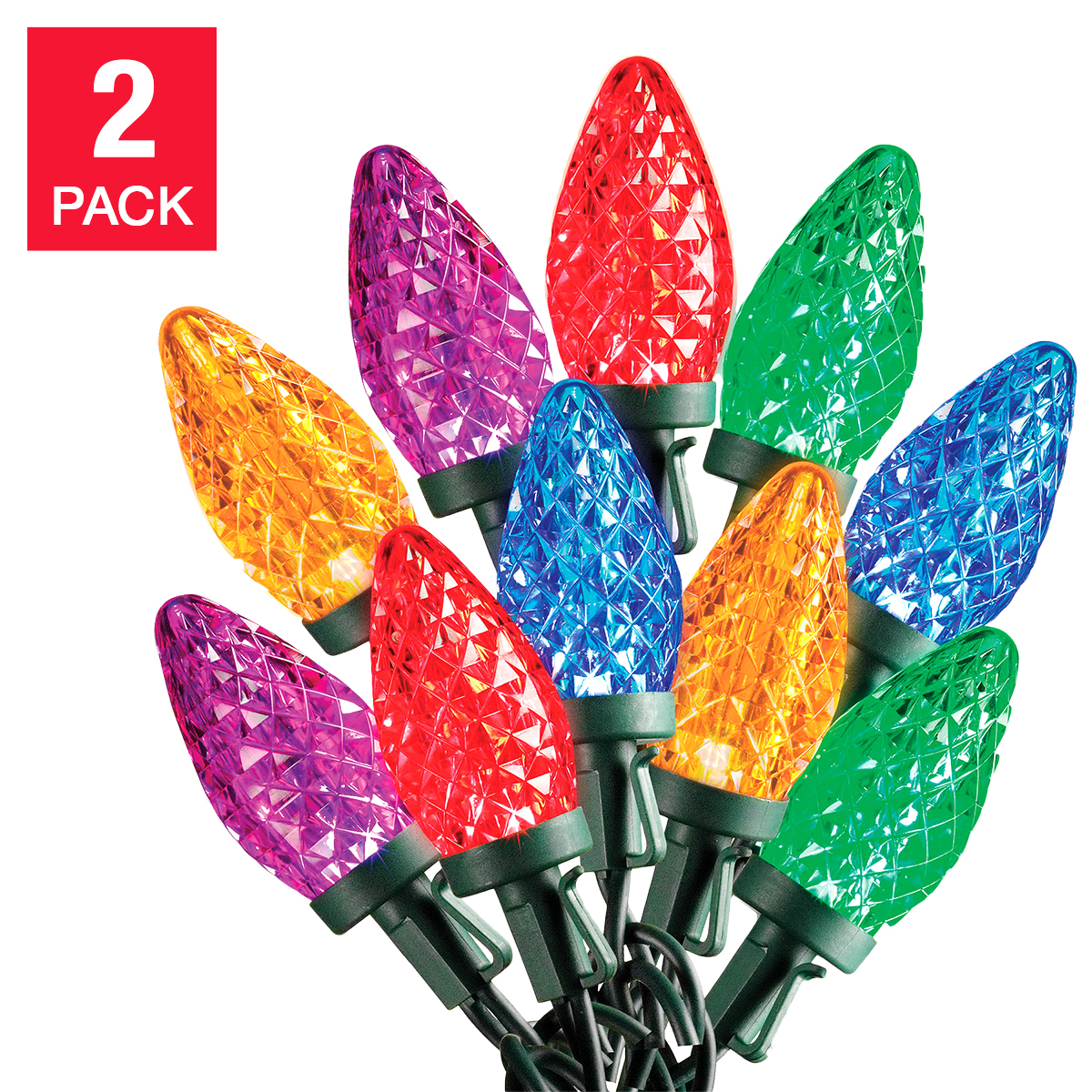 Sylvania 2 x 50 C9 LED Christmas Lights - Multicolour