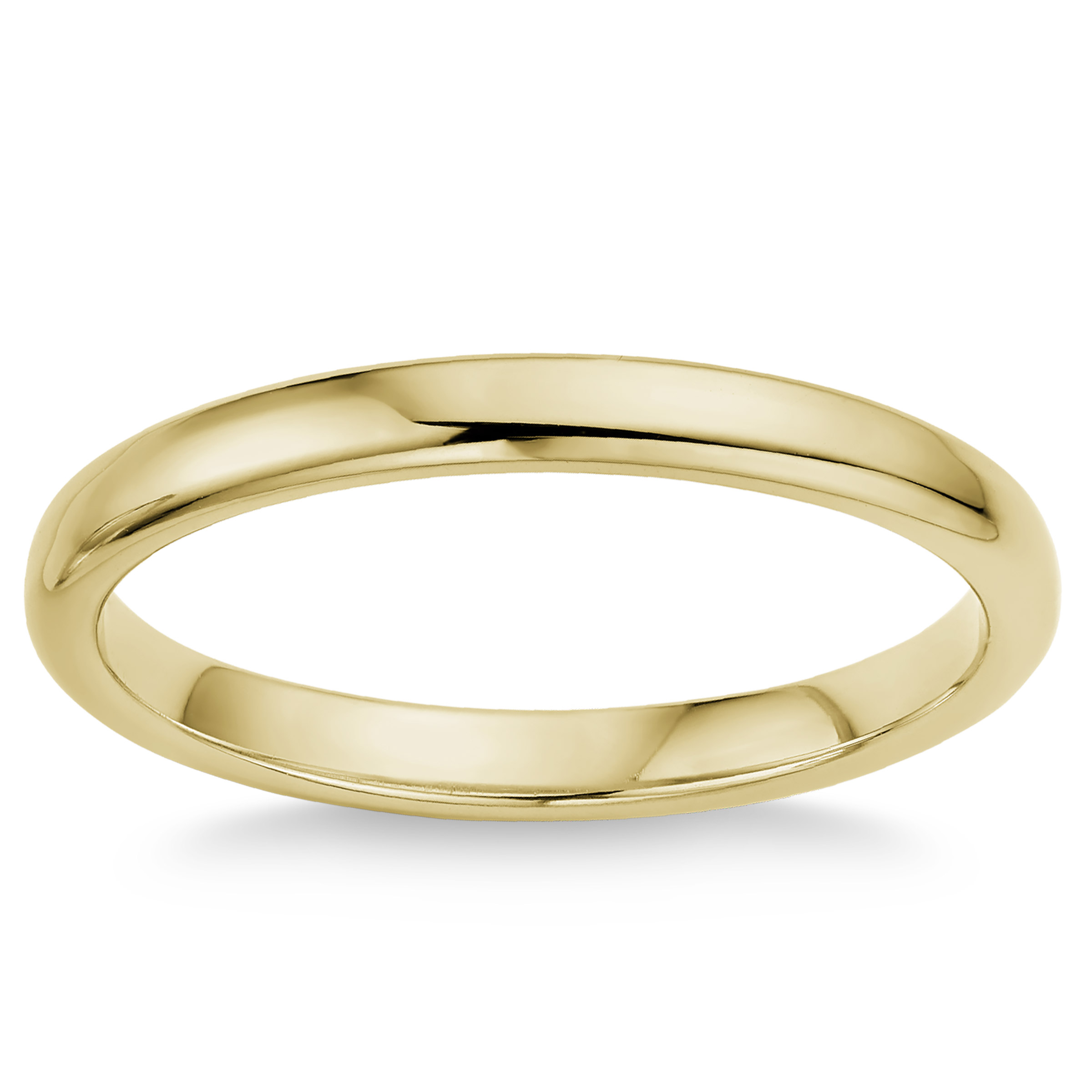 2.5 mm Plain Domed Ladies Wedding Band