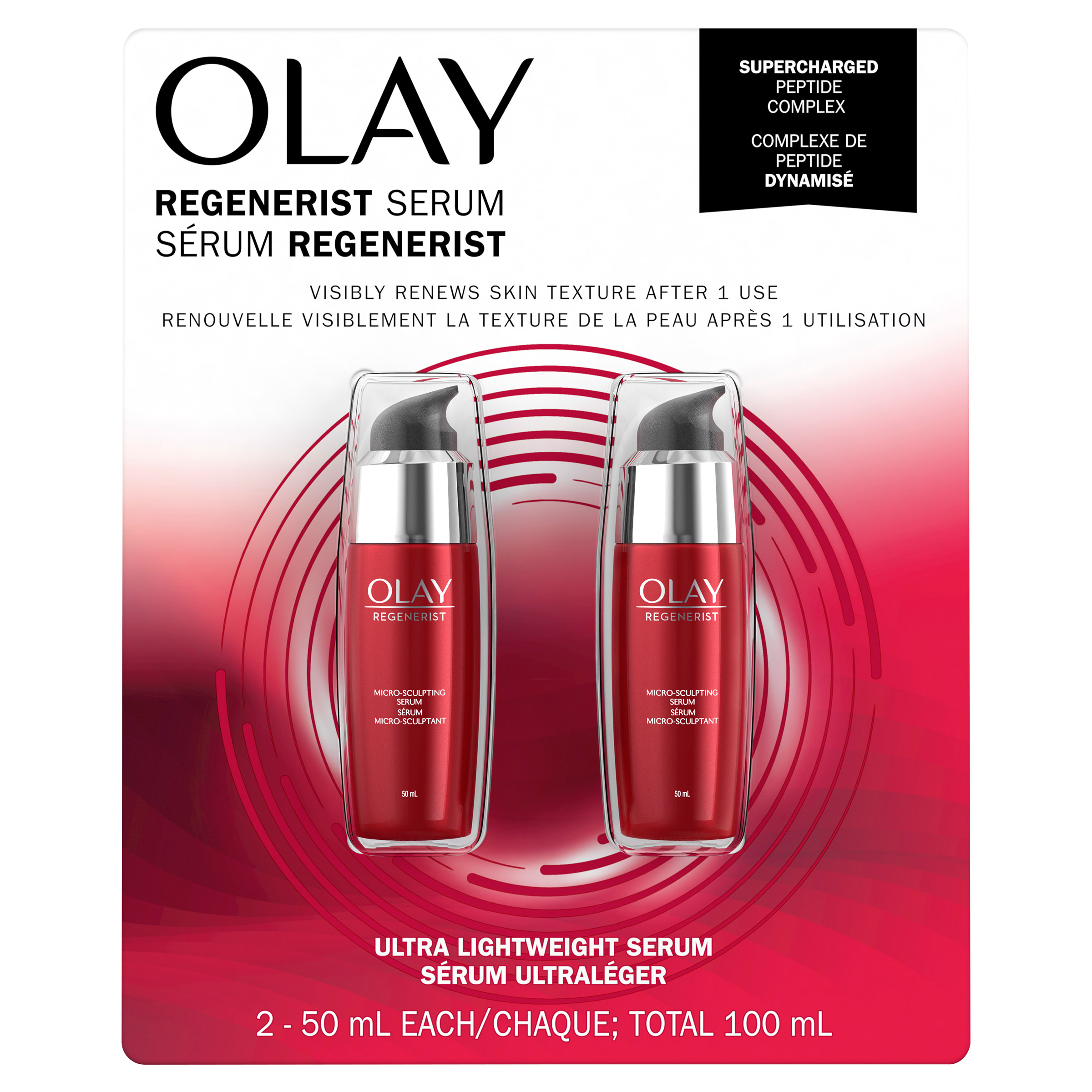 Olay Regenerist Micro-sculpting Serum, Face Moisturizer, 2 x 50 mL