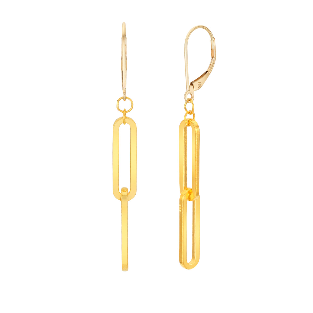 アクセサリー CONTOUR EARRINGS | Gold Paperclip Dangle Earrings in 24-kt Yellow Gold | Costco