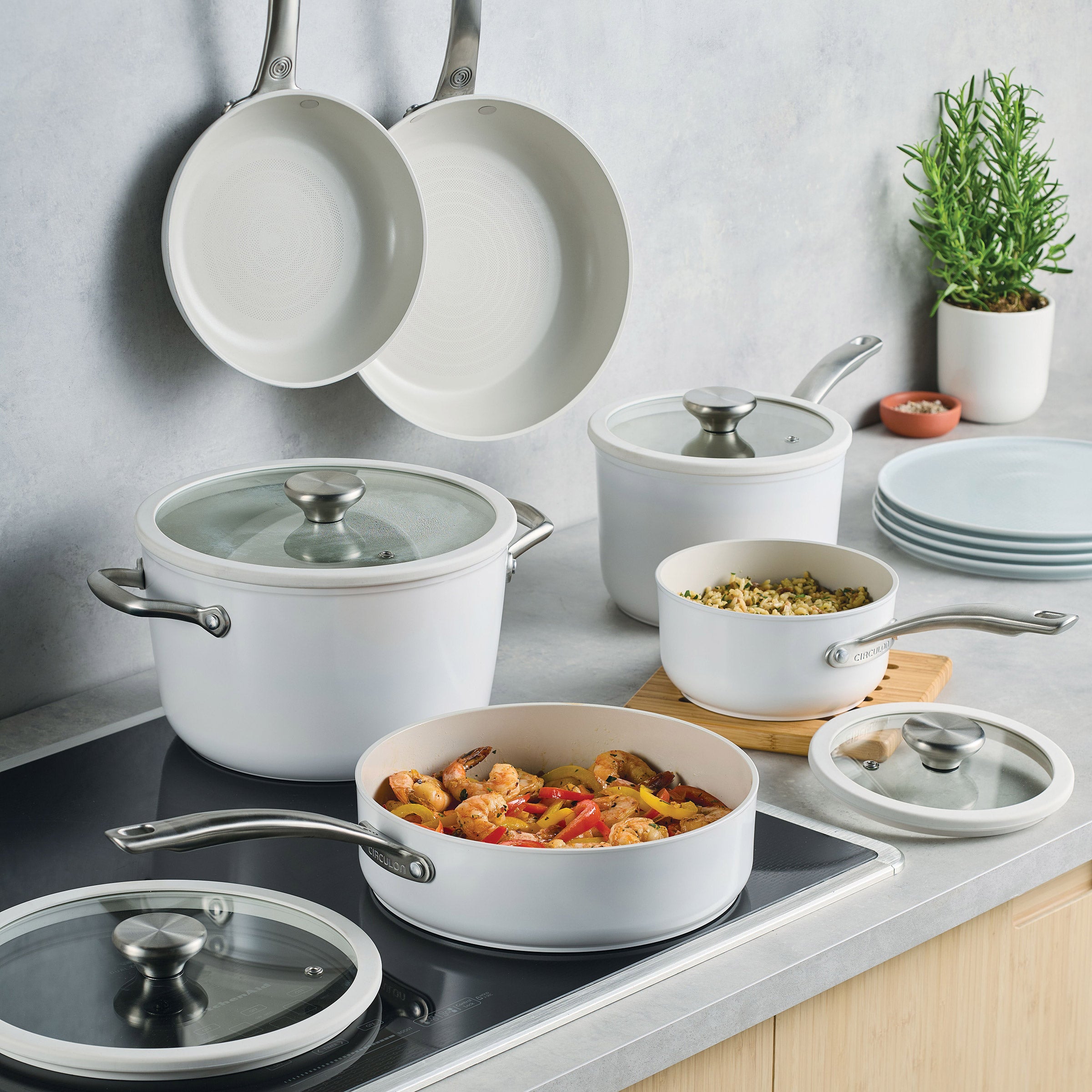 Circulon Halo with LaserDefense 10-piece Ceramic Nonstick Cookware Set