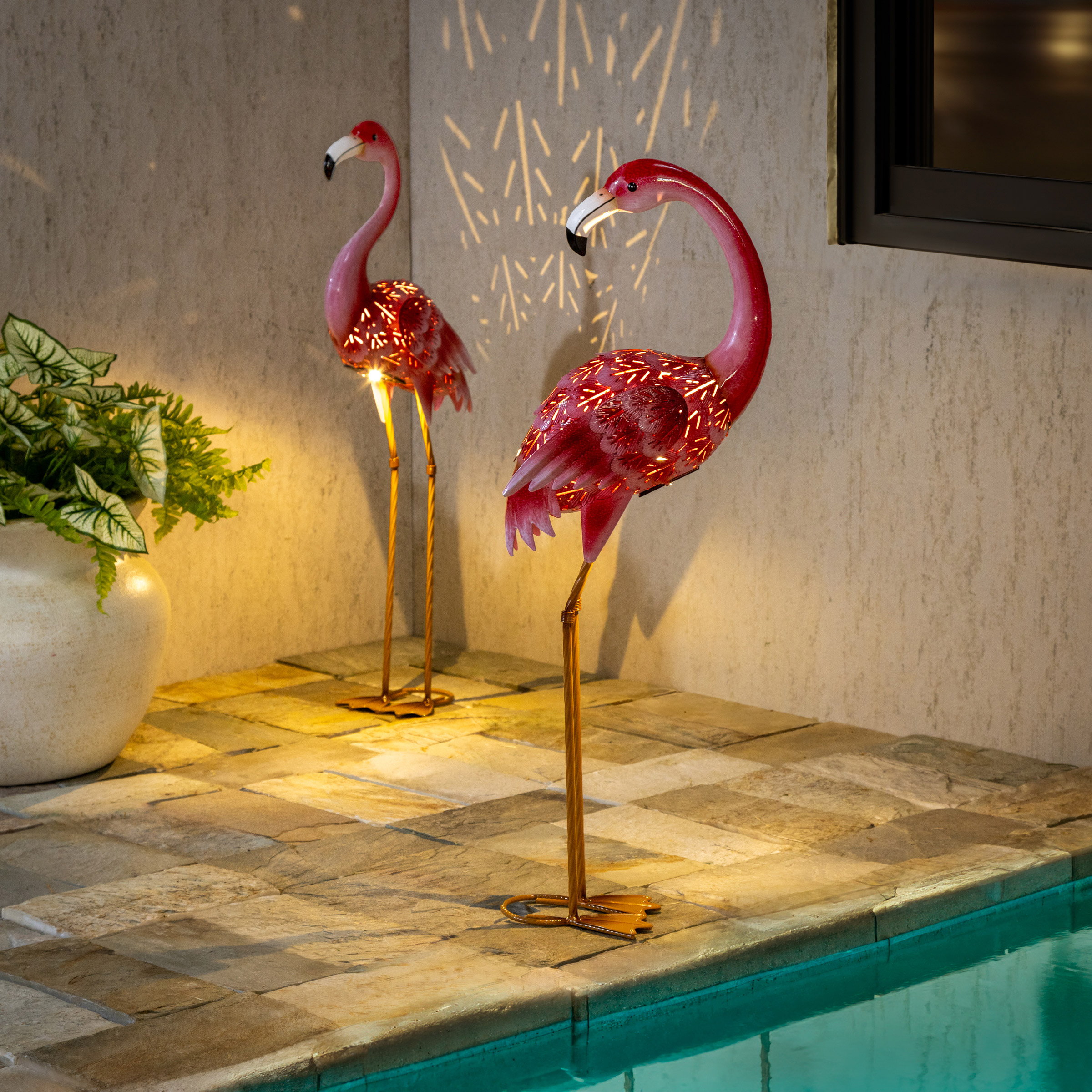 Solar LED Flamingo Pair, Set of 2 | Costco
