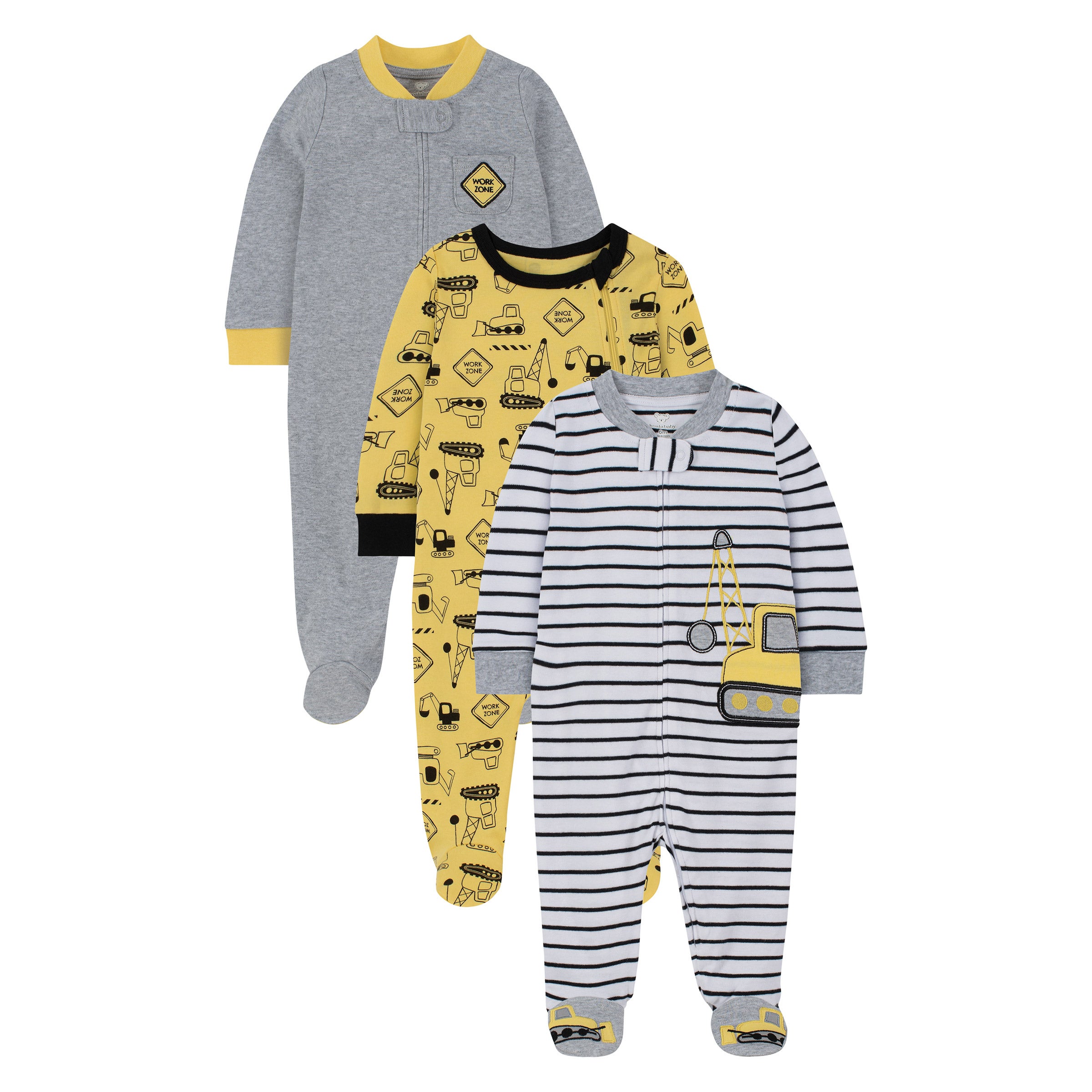 Koala Baby Infant 3-pack Coverall Set, Green or Yellow | Costco