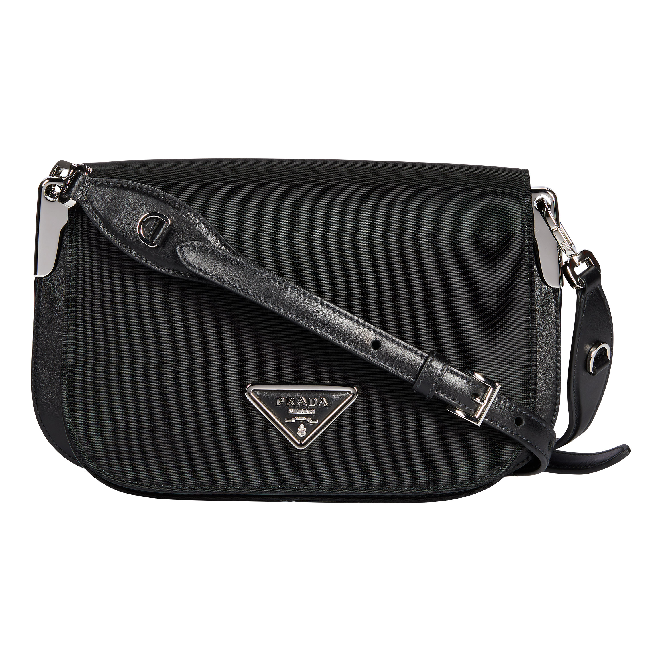 Prada Leather Leather Shoulder Bag, Black | Costco