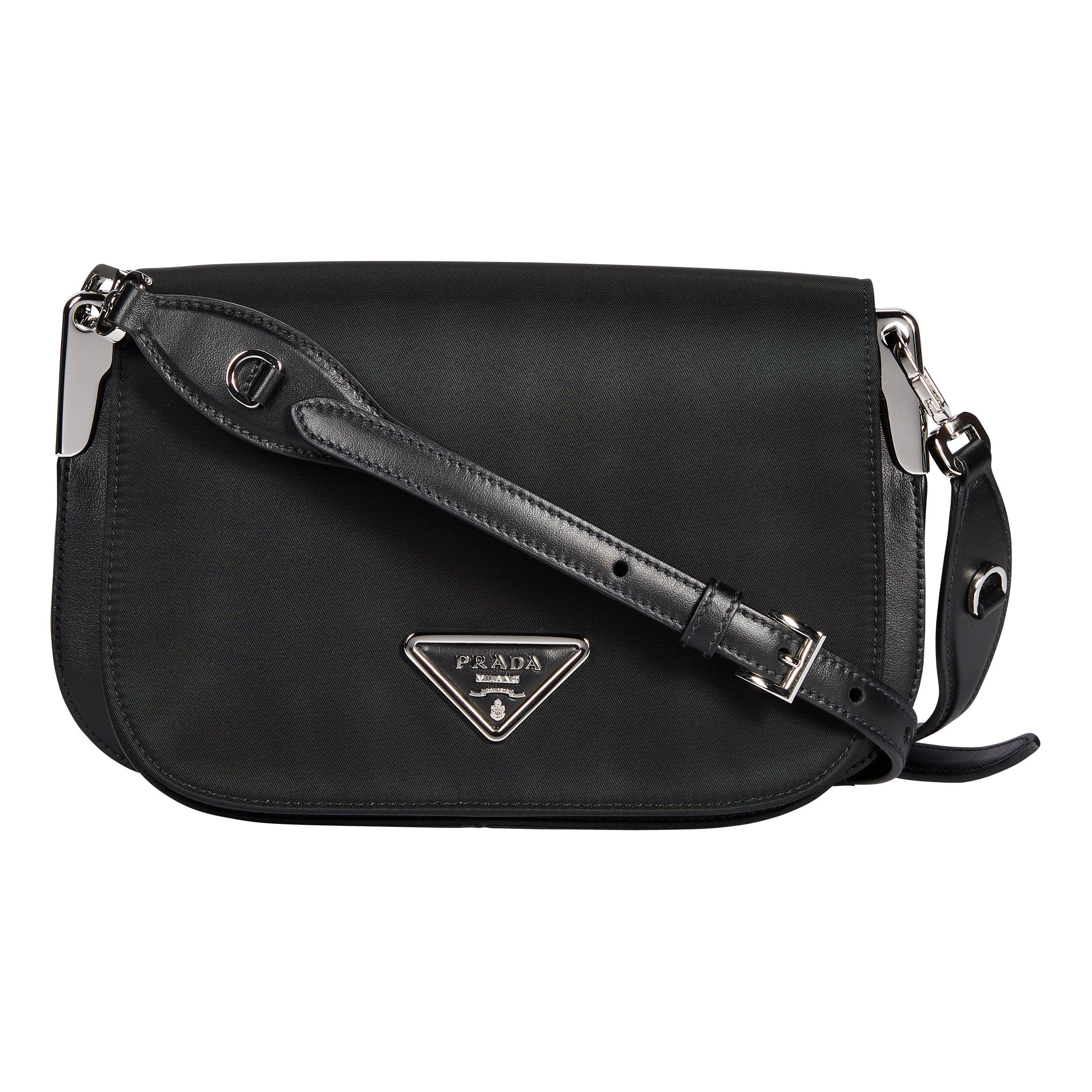 Prada Leather Leather Shoulder Bag, Black | Costco