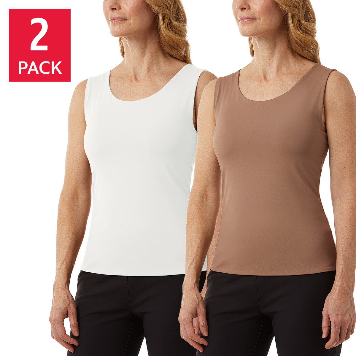 Layer Zero by 32 Degrees Women's Smoothing Tank Top, 2-pack