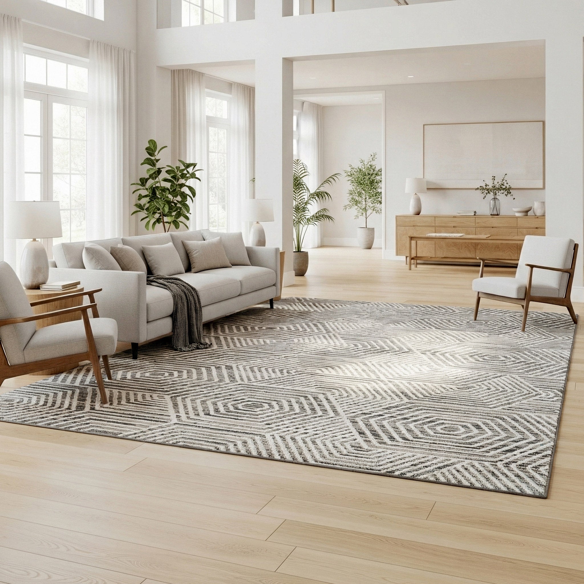 Solaris Area Rug, Viara Charcoal, 8'8” x 13' | Costco