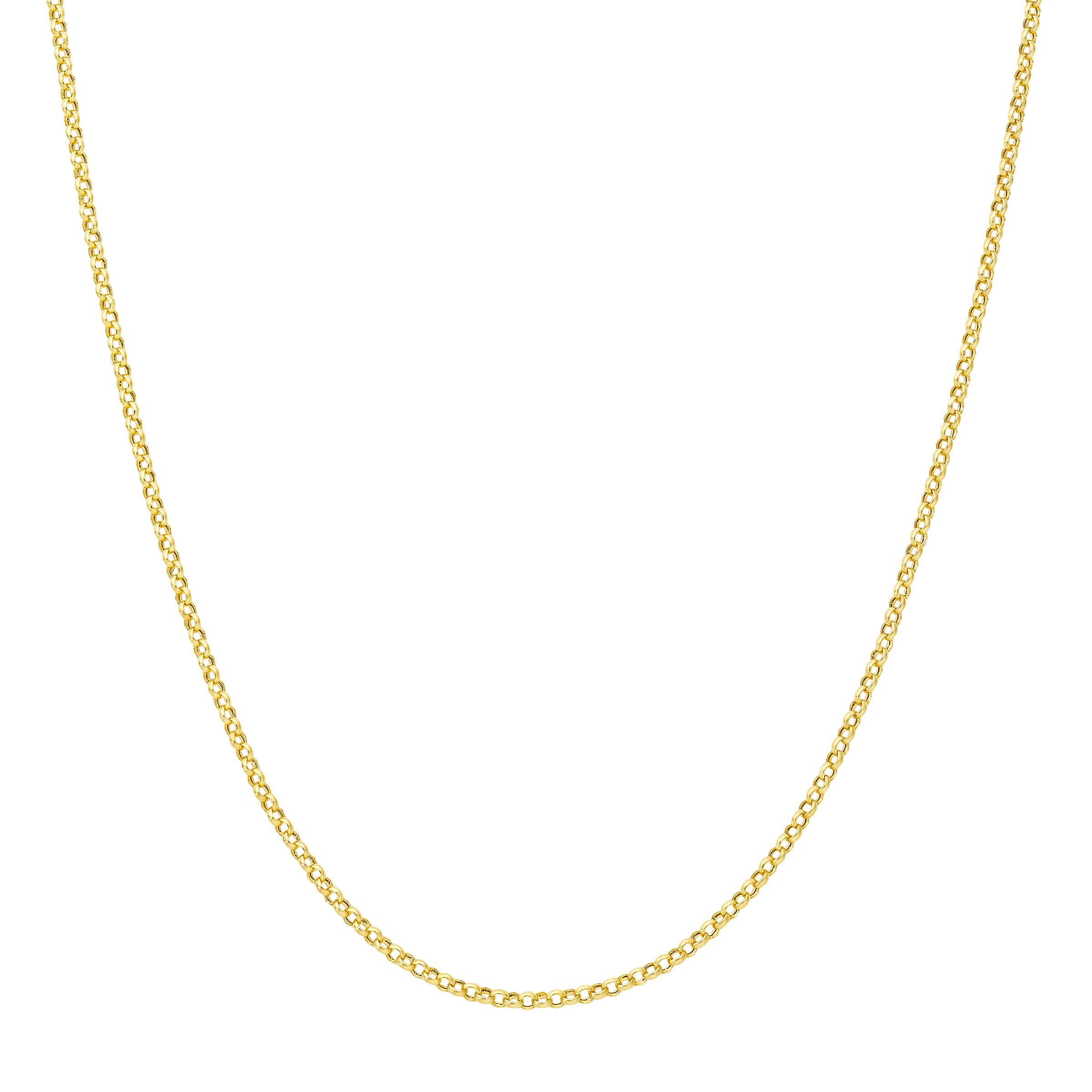 High Polish Rolo Chain in Yellow Gold