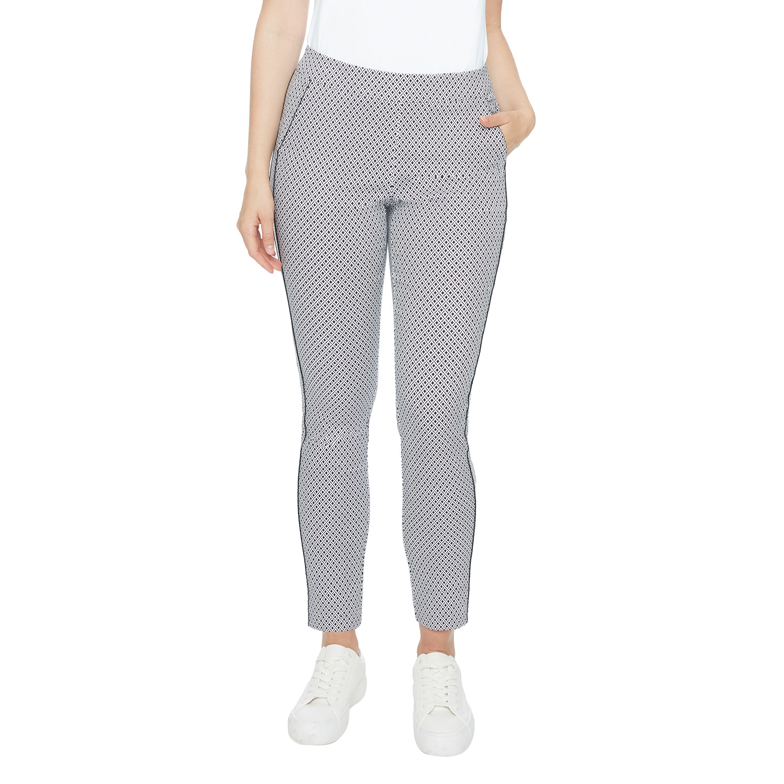 S.C. Sport Women's Pull-on Golf Pant with Tummy Control and Side Piping