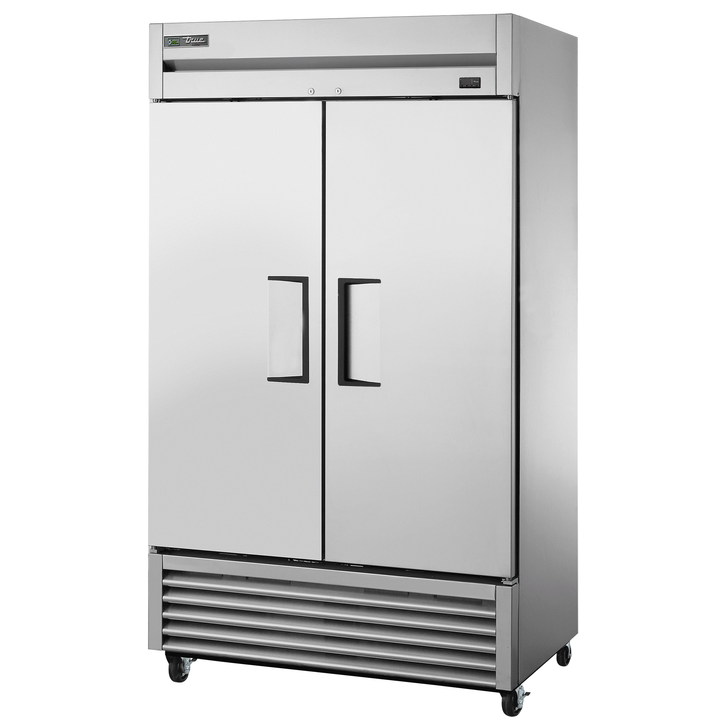 True 47 in. 34.29 cu ft. Stainless Steel Commercial Solid 2 Door Freezer 