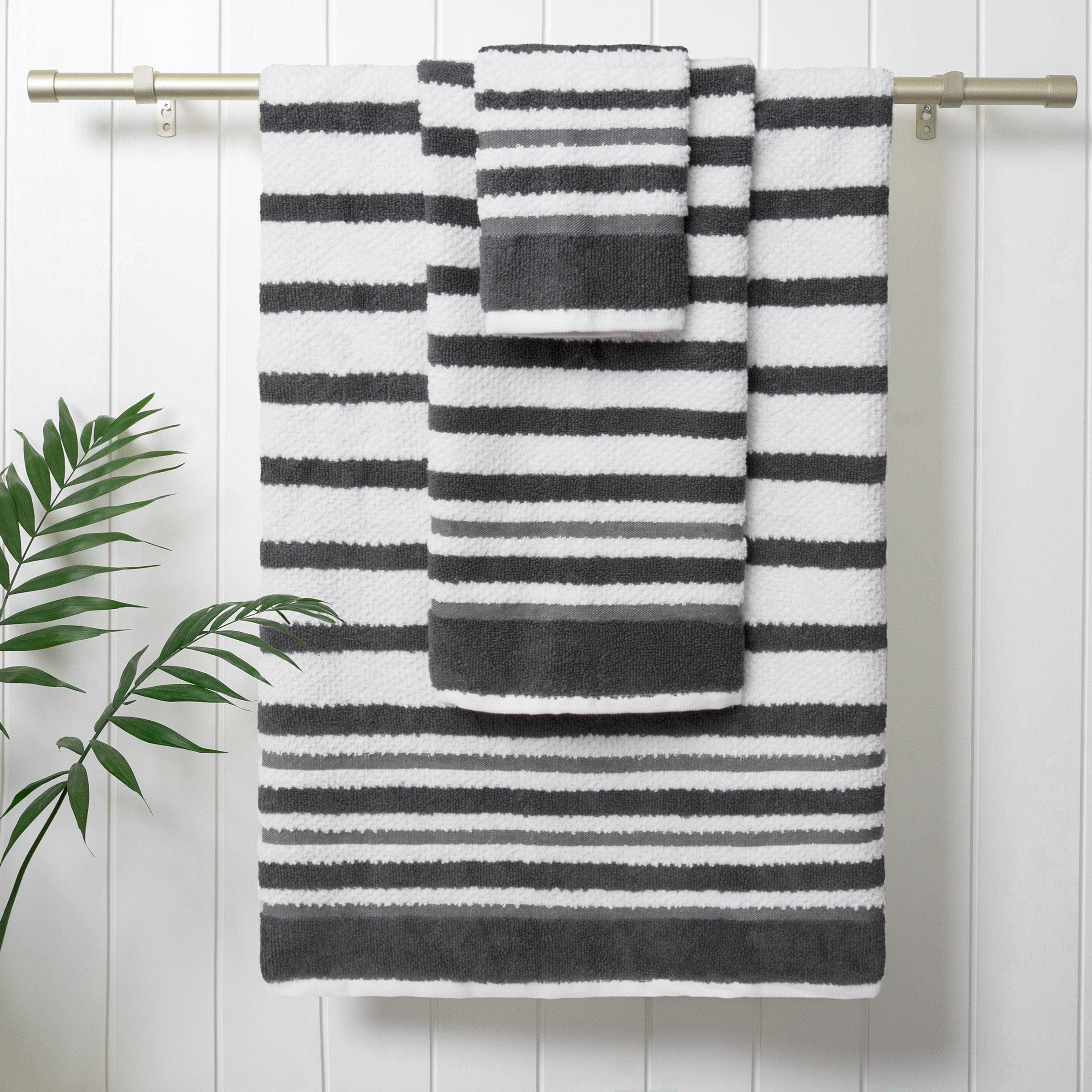 Textured Stripe Towel Set, 6-piece | Costco