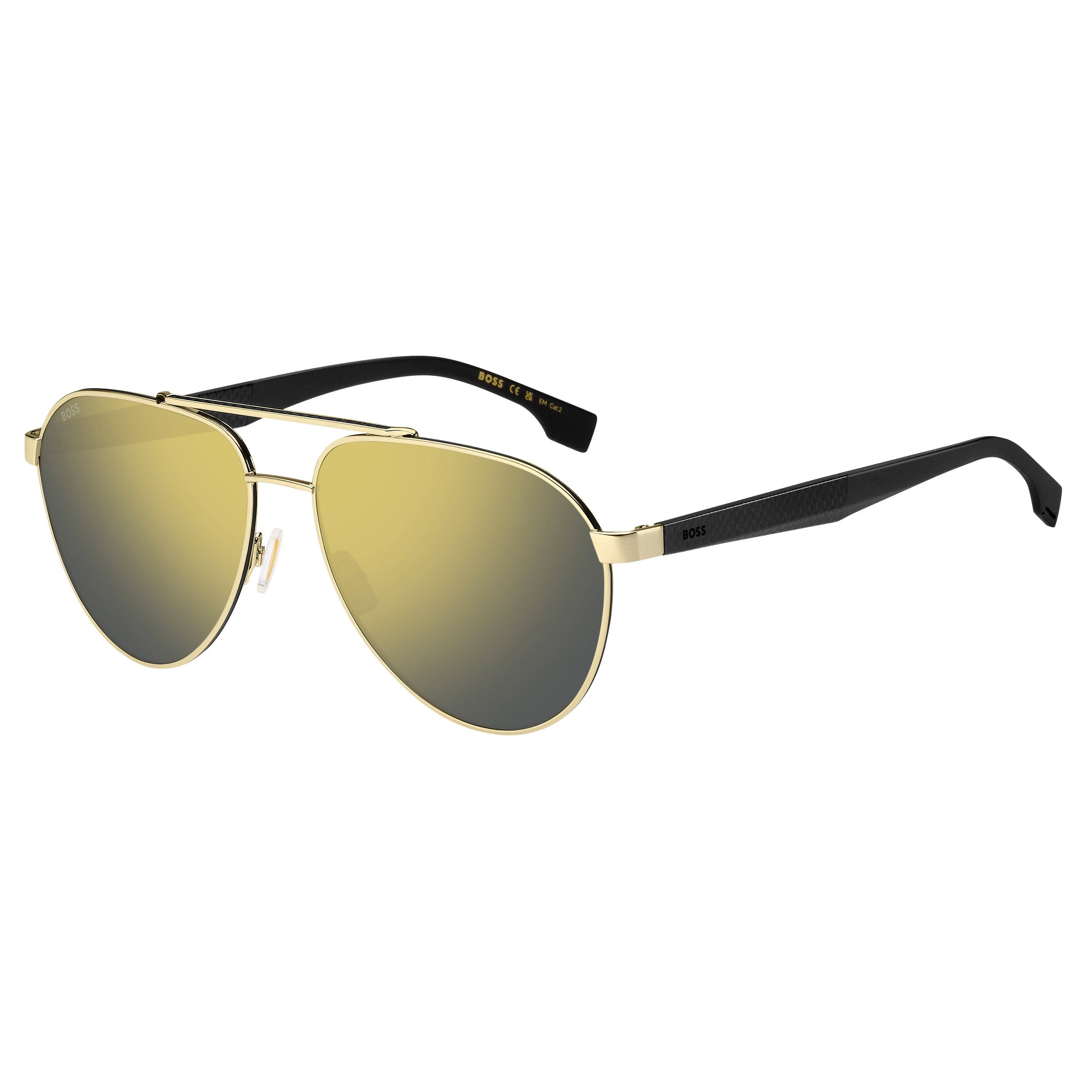 NWT Hugo Boss BOSS 1485/S-0RHL WM Sunglasses Hugo Boss Sunglasses BOSS 1485/S RHL WM Gold Black Gold  main image 3