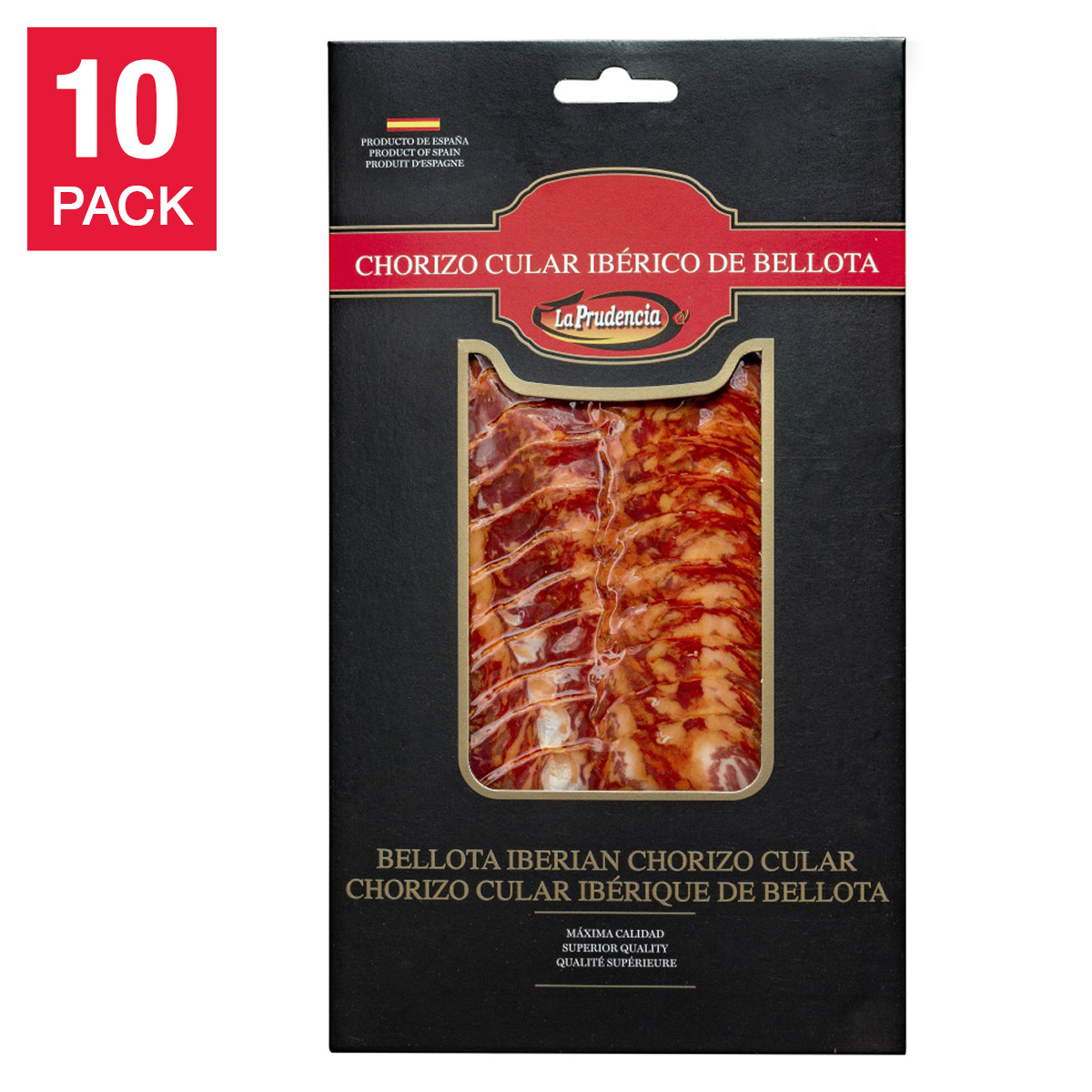 La Prudencia Presliced Bellota Iberian Chorizo Cular 100 g (3.5 oz) x 10 pack