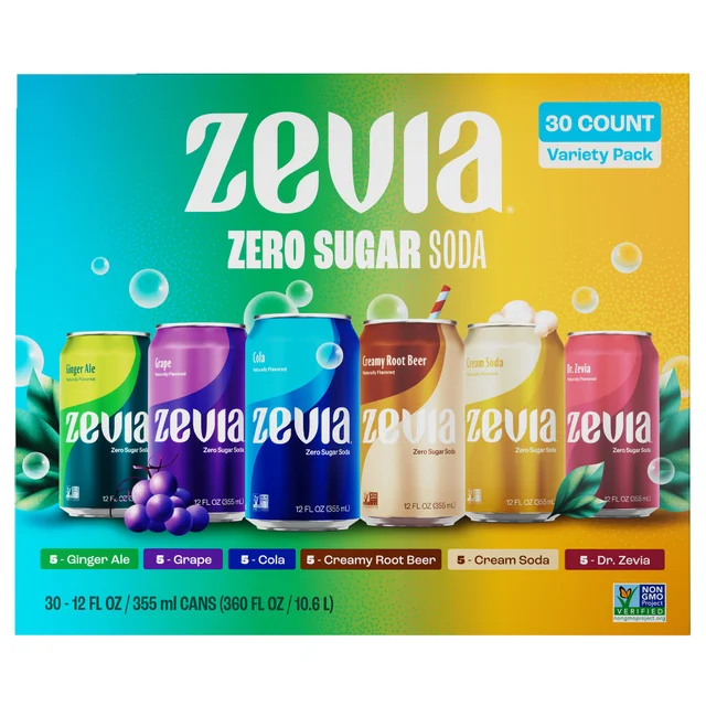 ZEVIA VARIETY PACK 30 /12 OZ CANS