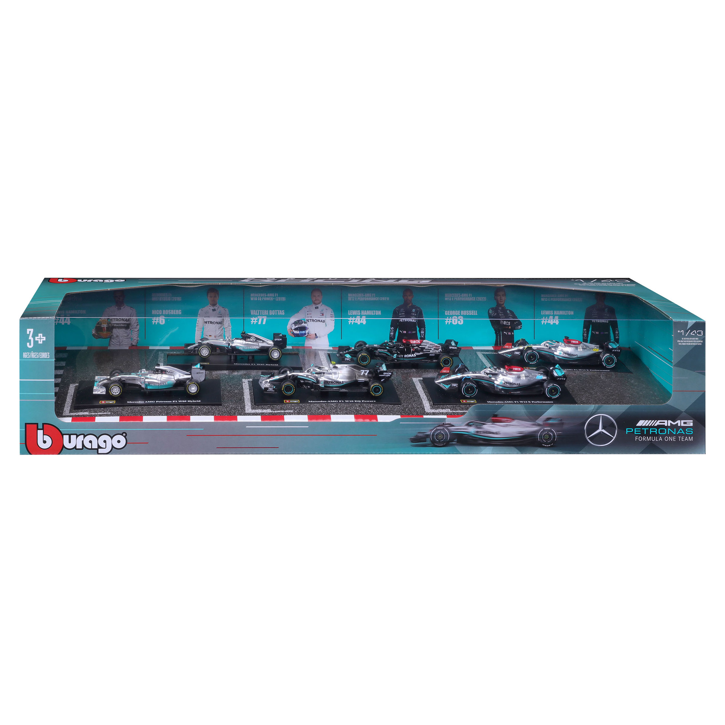 Lot De 2 Miniatures Mercedes F1 1:43 - W125 Et W195 - Avec Boîtes - Occasion