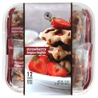 Universal Bakery, Belgian Waffles, Strawberry, 1.9 oz, 12-Count