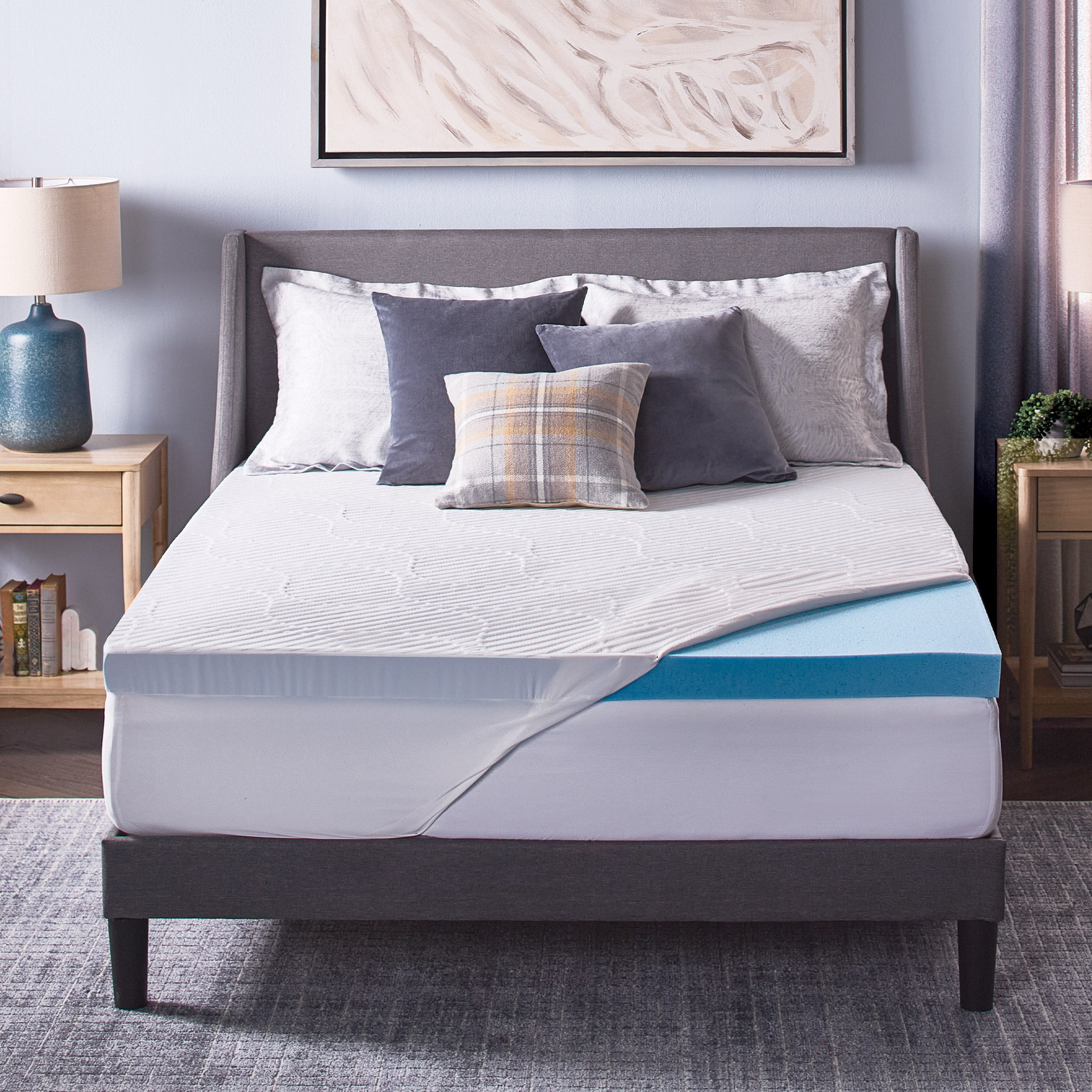 Queen - Novaform ComfortLuxe Plus Gel Memory Foam Mattress Topper