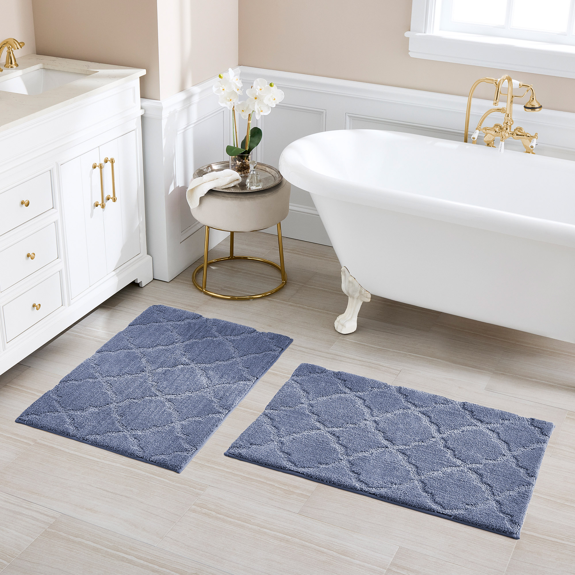 Charisma Drylon Trellis Bath Rugs  2-pack