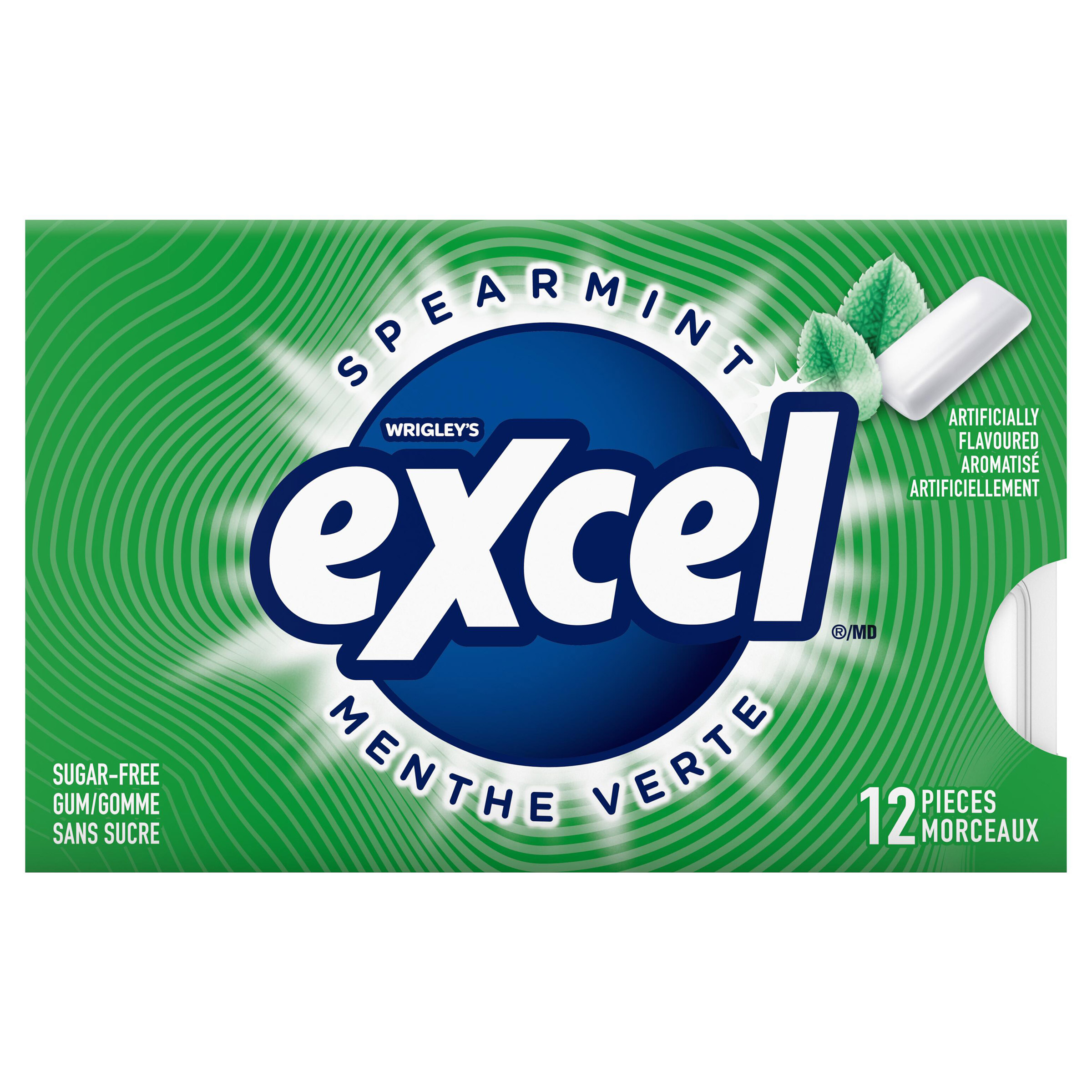 Excel Sugar-free Spearmint Gum, 12 × 12 pieces