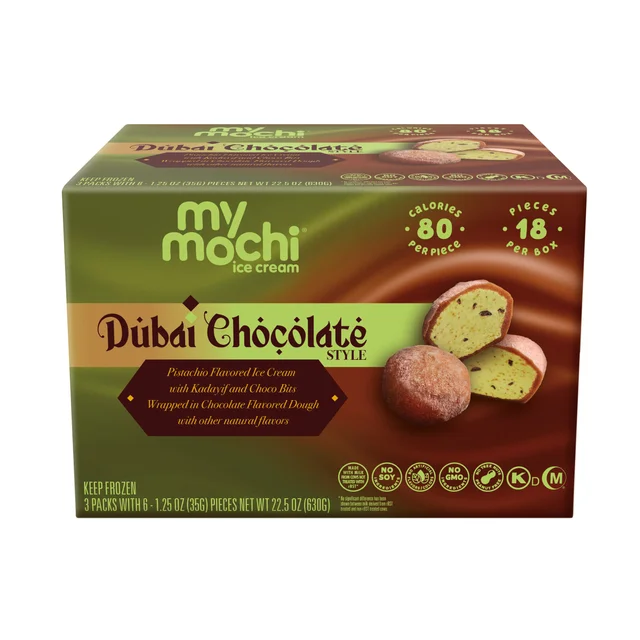 MY MOCHI ICE CREAM DUBAI CHOCOLATE STYLE 18CT (1.4LBS)