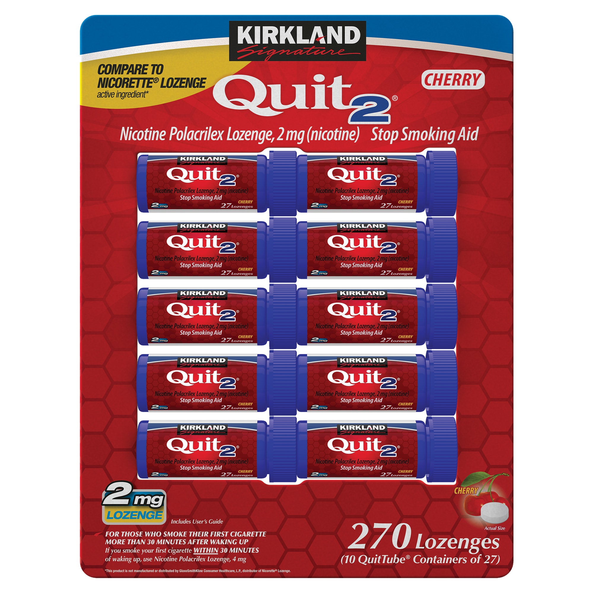 cost of cigarettes at costco Kirkland Signature Quit 2mg or 4mg, Cherry Lozenges, 270 Pieces