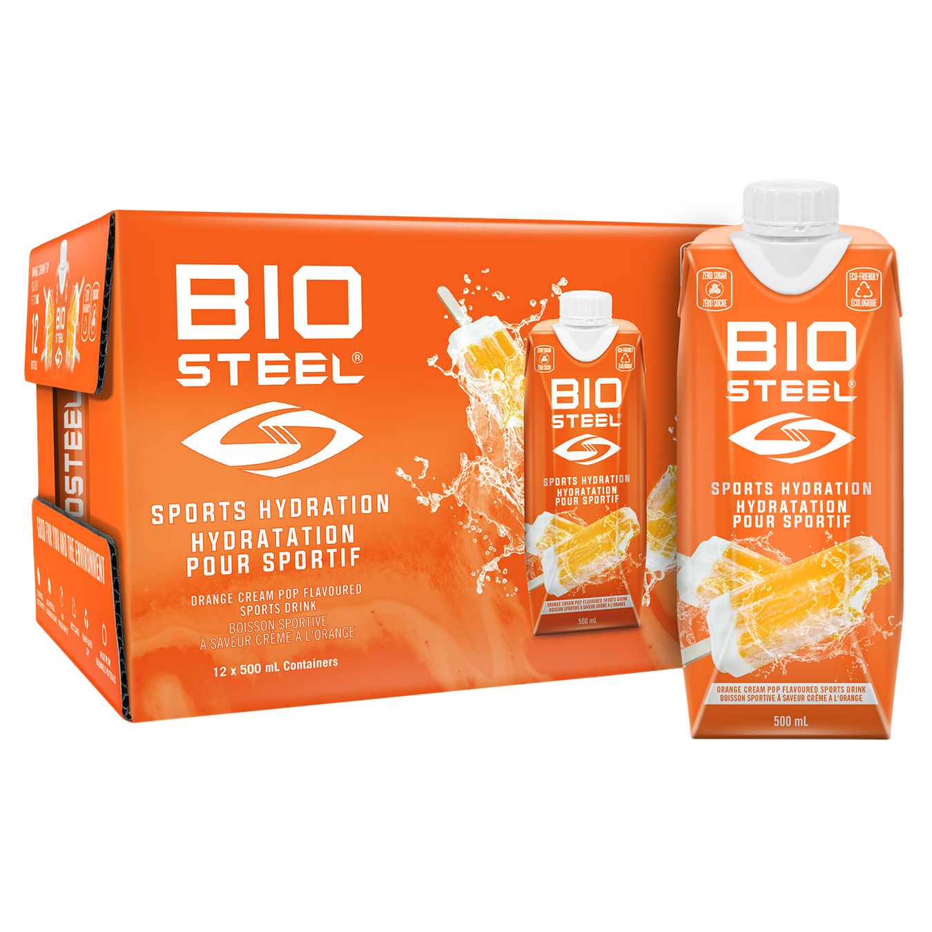 BioSteel Orange Cream Pop Sport Drink, 12 x 500 mL