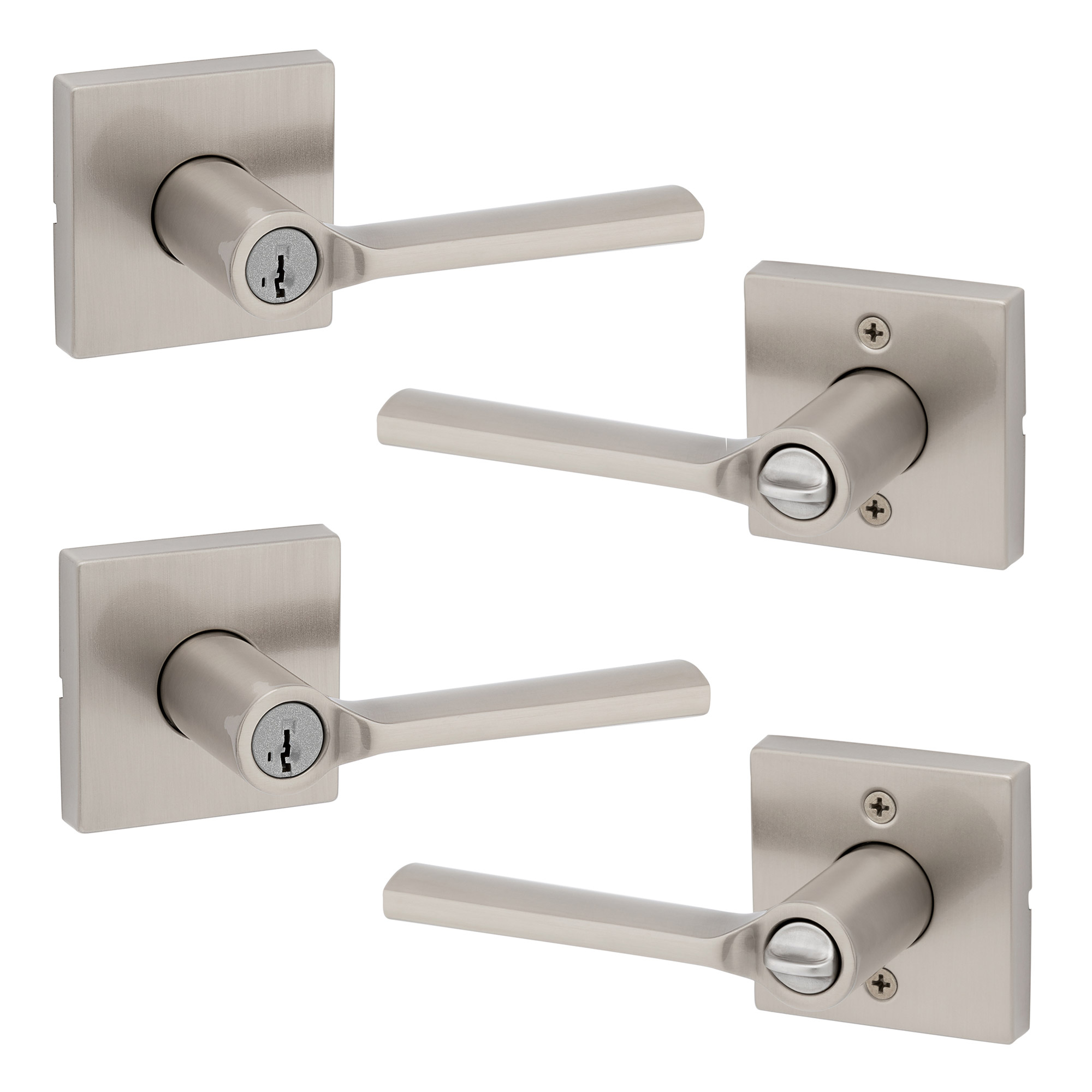 Kwikset Lisbon Key Entry Lever Set Featuring SmartKey Security  2-pack