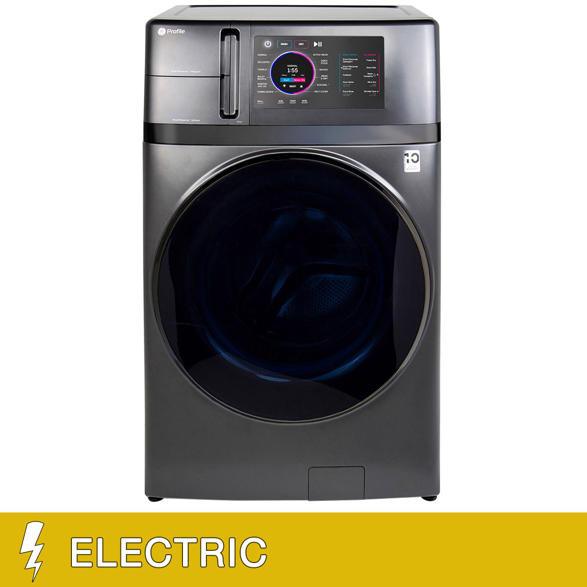 GE Profile 4.8 cu. ft. ELECTRIC Front Load All-in-One Washer Dryer with Ventless Heat Pump, Sanitize Cycle
