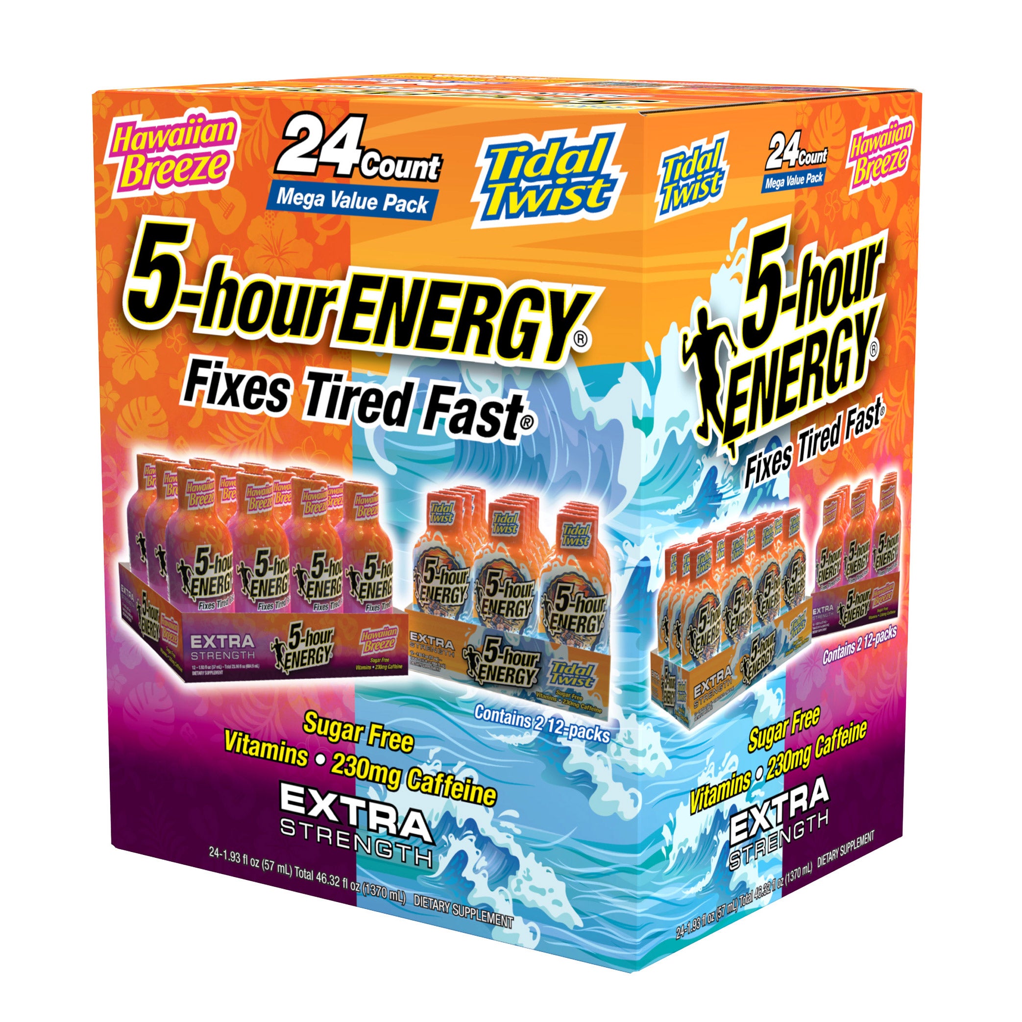 5-hour Energy Shot Twin Pack, Hawaiian Breeze & Tidal Twist, 1.93