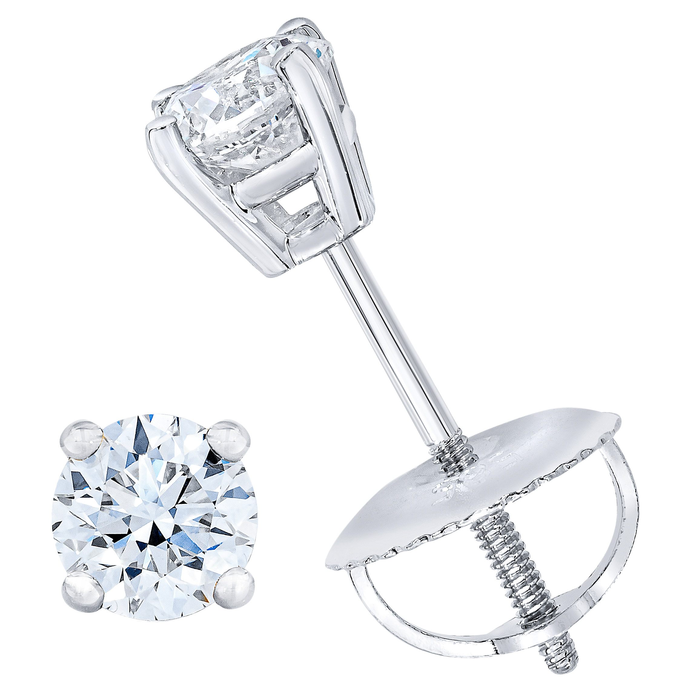 Round Brilliant Diamond Stud Earrings (0.60 ctw)