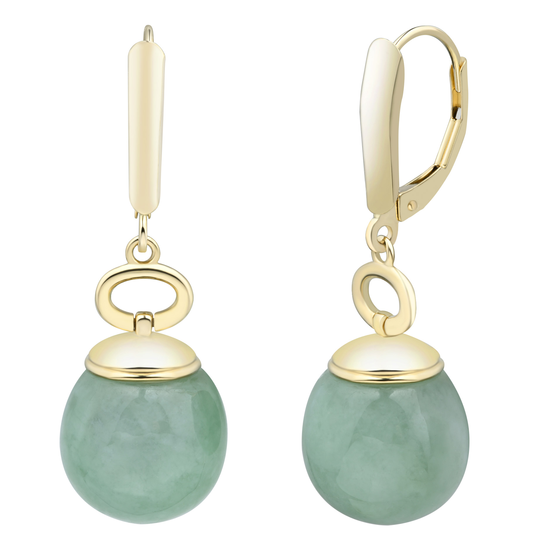 Natural Light Green Jade Drop Earrings