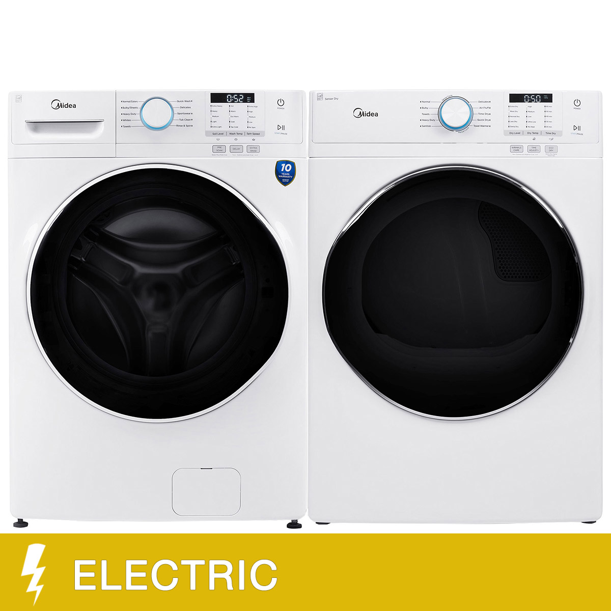 Midea Laundry Bundle 5.2 cu ft. Front Load Washer and 8.0 cu ft. Electric Dryer - Freestanding or Stacked