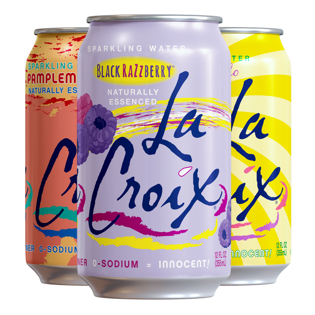La Croix Sparkling Water, Pamplemousse, Limoncello and Black Razz Berry Variety Pack, 12 fl oz, 24-count