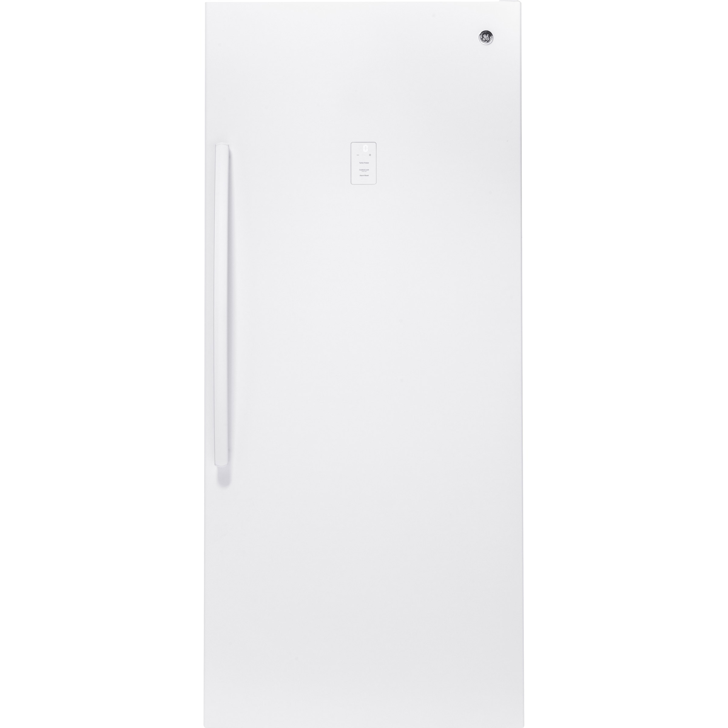 GE 21.3 cu. ft. White Upright Freezer with Exterior Adjustable Temperature Control