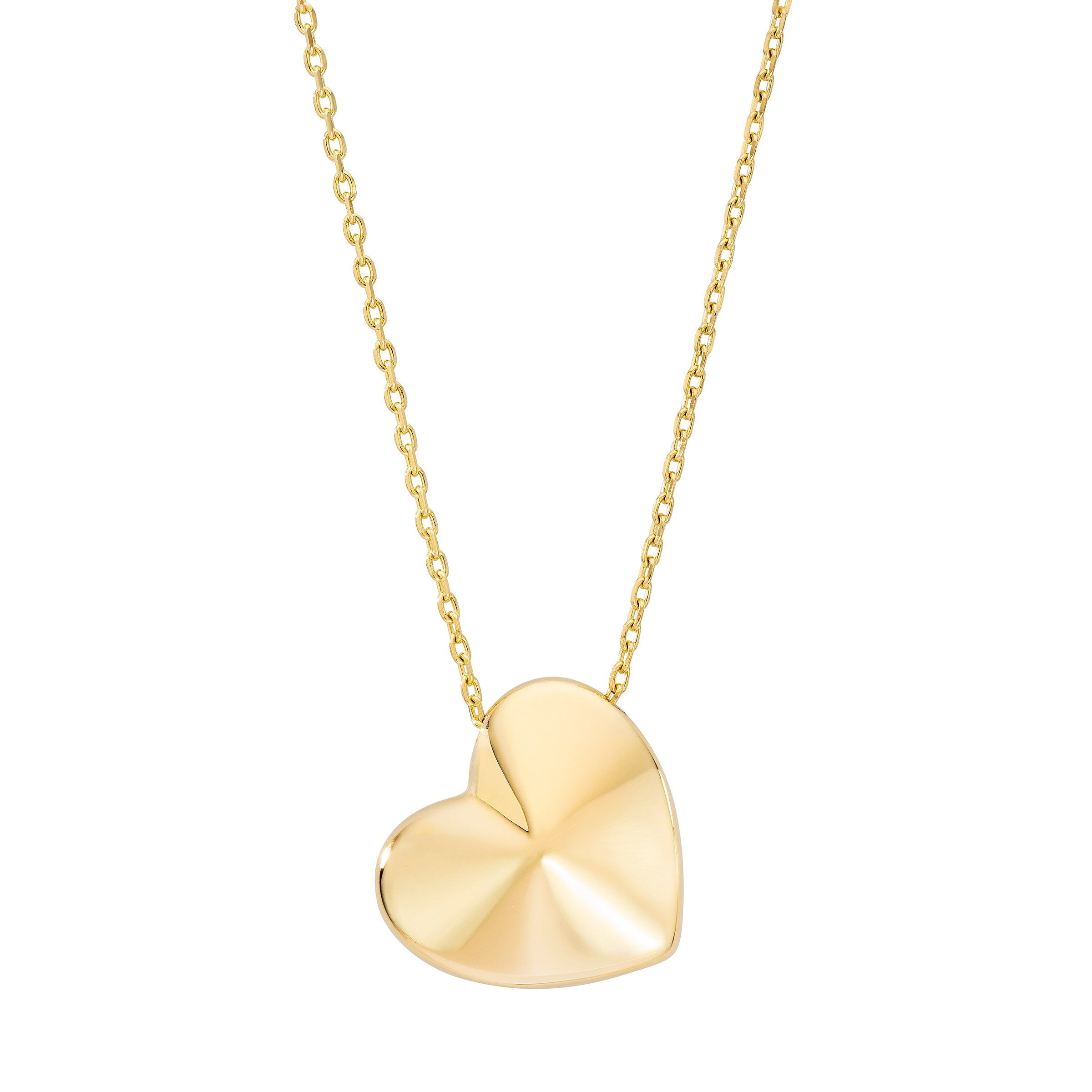 14kt Yellow Gold Pyramid Heart Necklace Costco