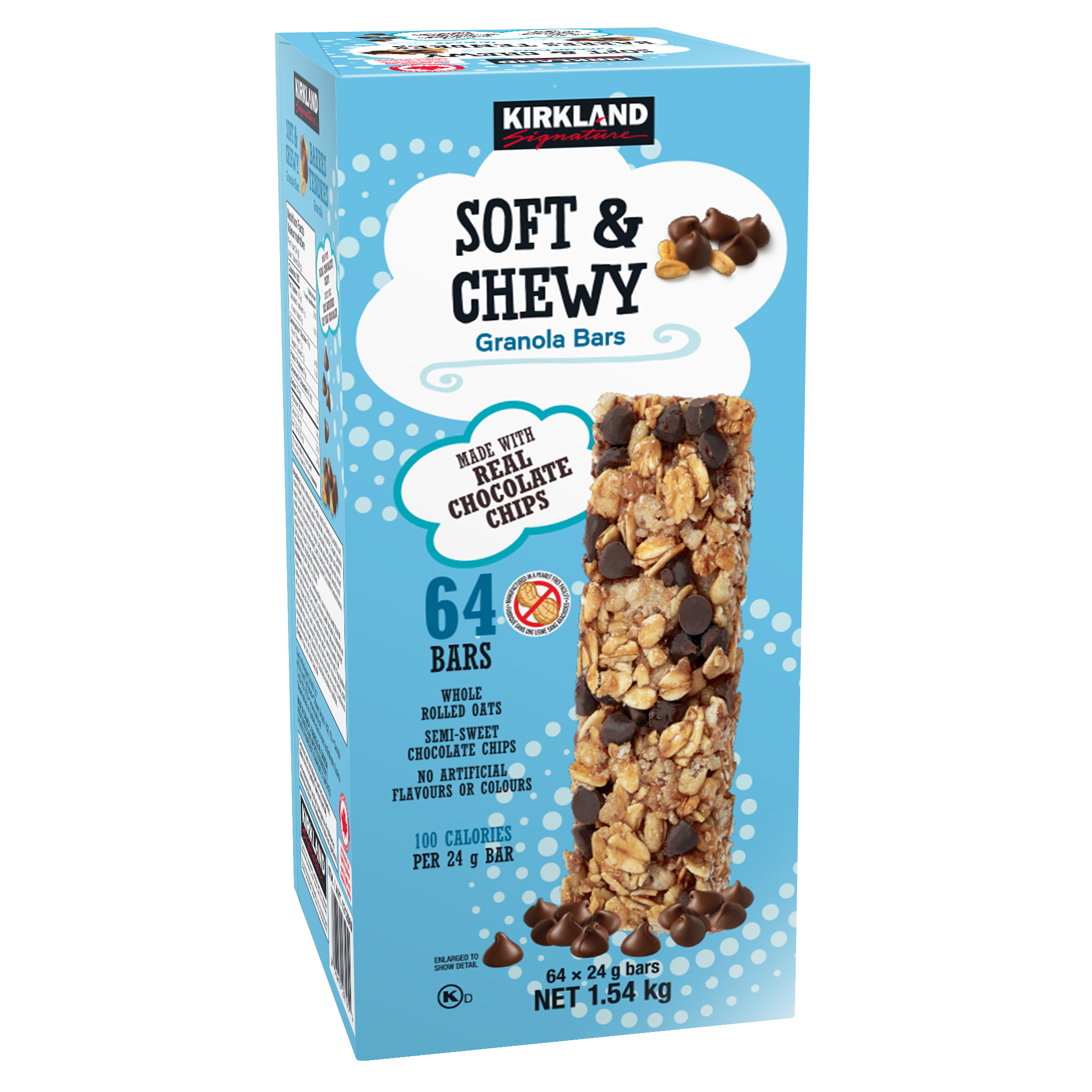 Kirkland Signature Soft & Chewy Granola Bars, 64 × 24 g