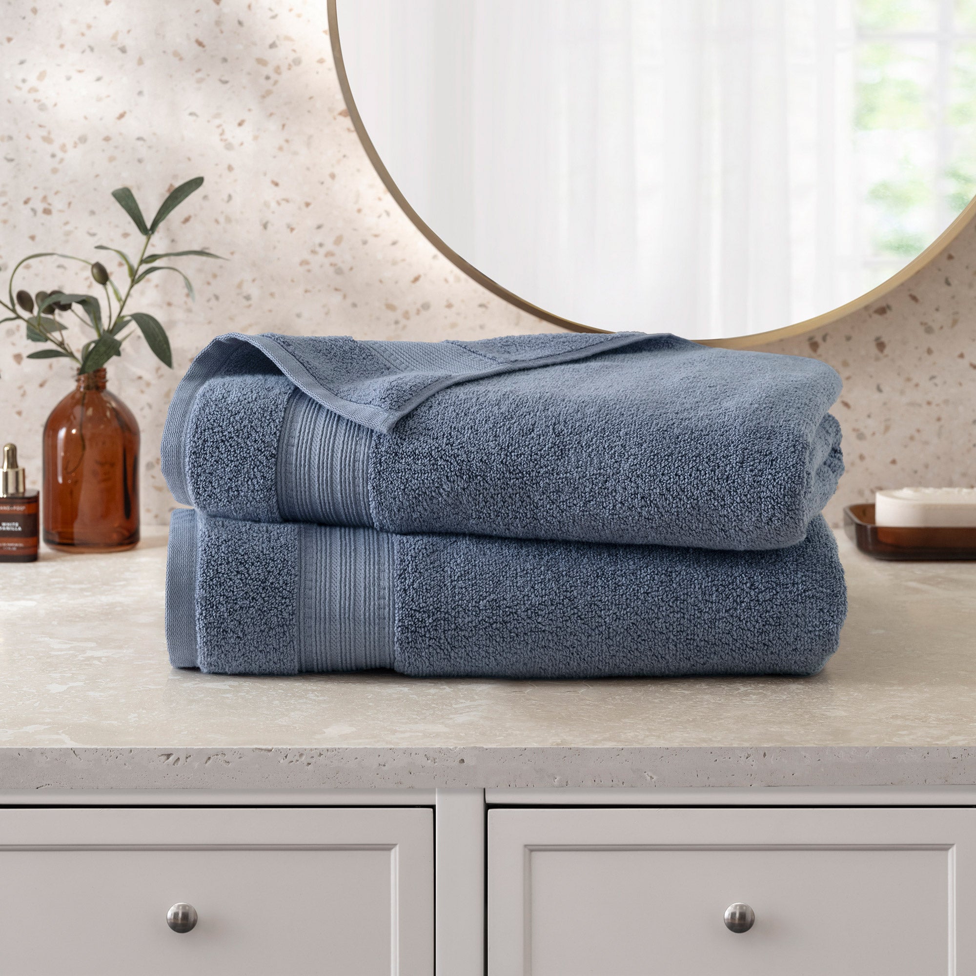 Charisma 100% Hygrocotton Bath Sheets-blue