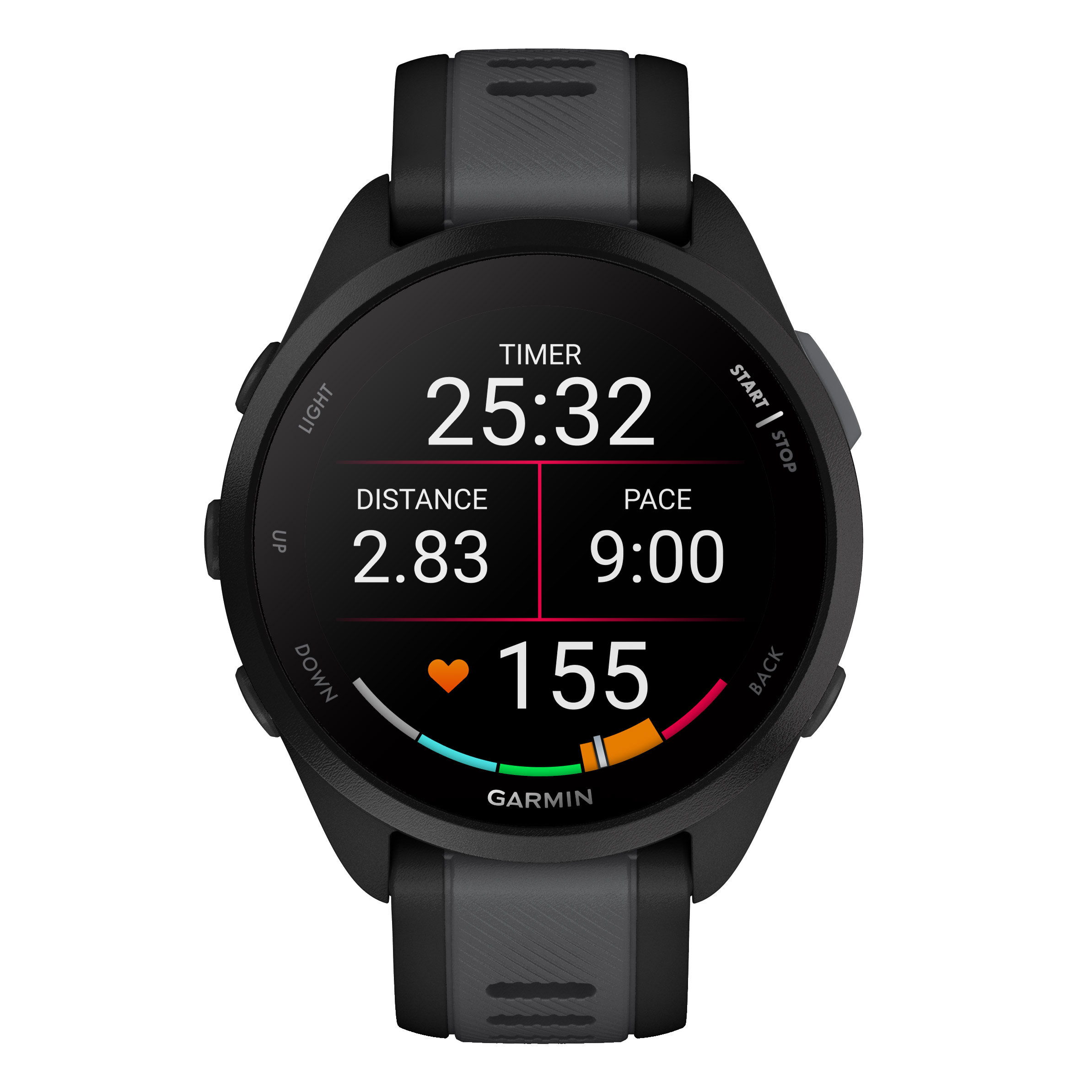 Garmin - Montre Intelligente Forerunner 165, édition Musique, comprend des câbles de chargement USB-C et USB-A