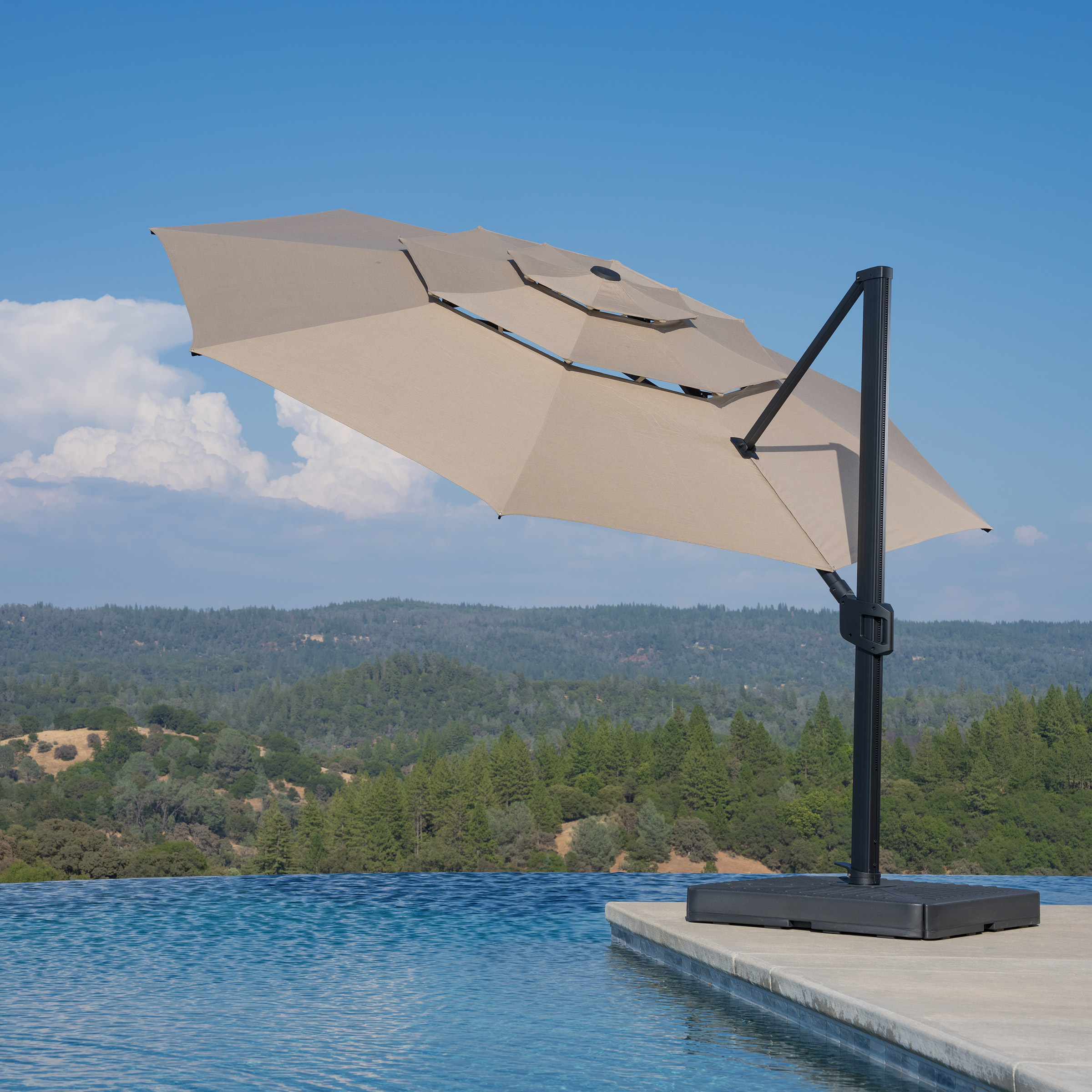 SunVilla 13ft. Round 3-Tier Cantilever Umbrella | Costco