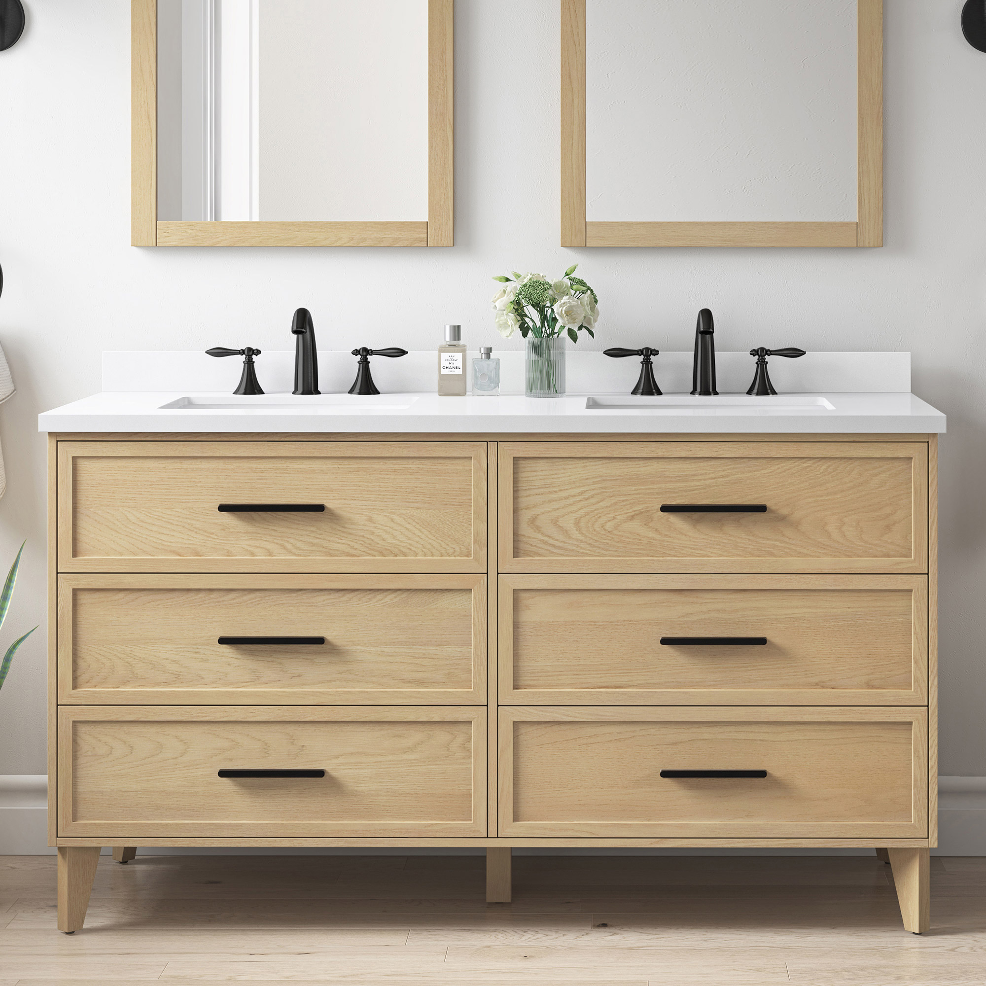 OVE Decors Colin 60 in. Vanity With White Quartz Top 
